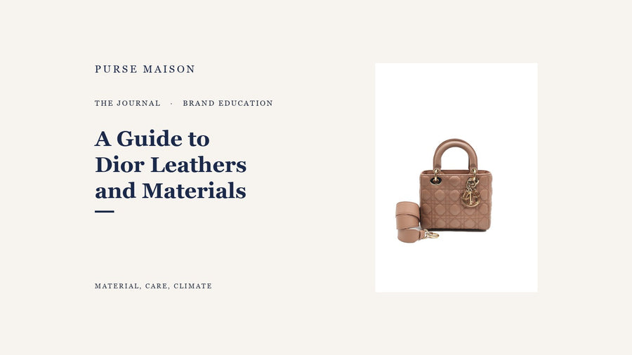 Purse Maison Journal cover for A Guide to Dior Leathers and Materials
