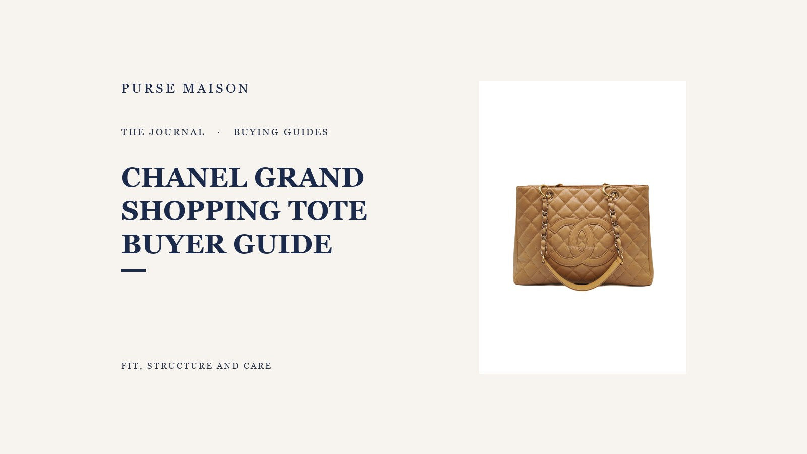 Purse Maison Journal cover for the Chanel Grand Shopping Tote buyer’s guide