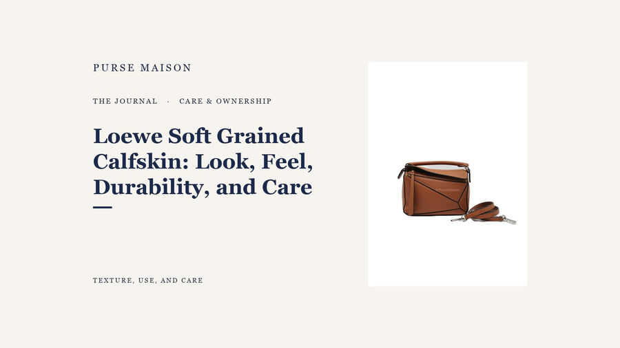 Loewe Soft Grained Calfskin: Look, Feel, Durability, and Care — Purse Maison Journal cover
