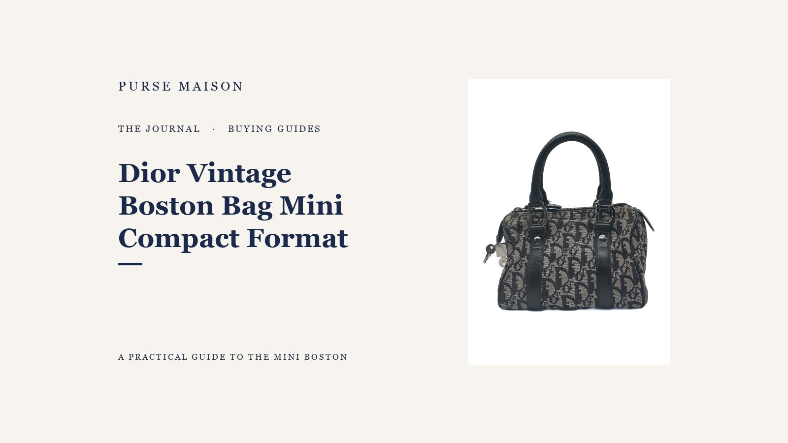 Dior Vintage Boston Bag Mini in Trotter monogram canvas on a Purse Maison Journal cover.