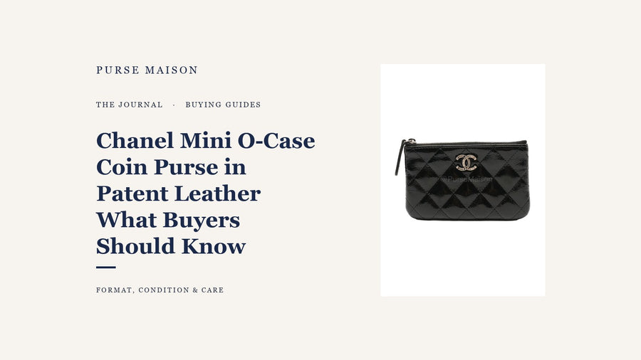Purse Maison Journal cover featuring a Chanel Mini O-Case Coin Purse in black patent leather
