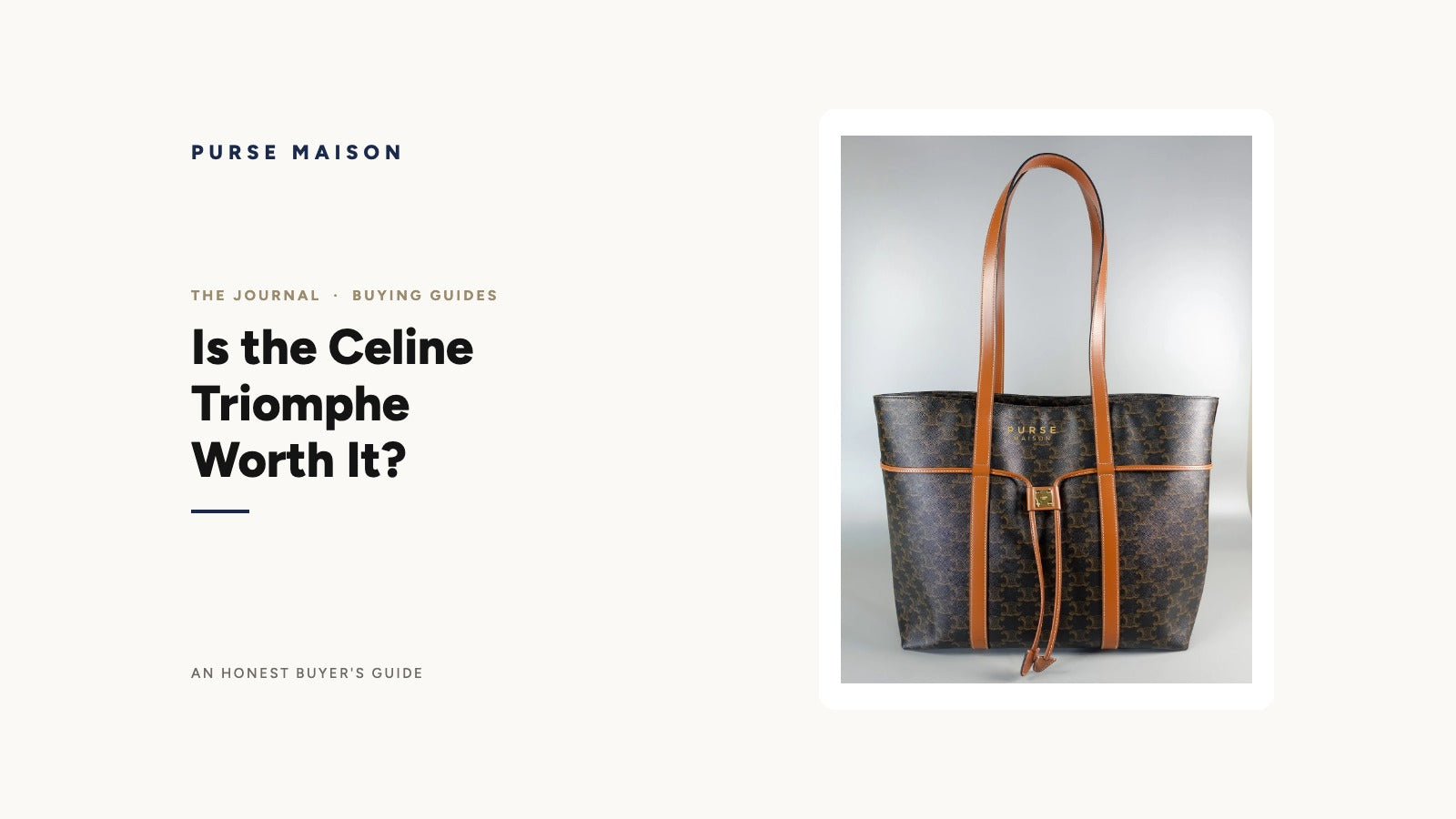 Purse Maison Journal cover: Is the Celine Triomphe Worth It? featuring a Celine Cabas Drawstring in Triomphe canvas