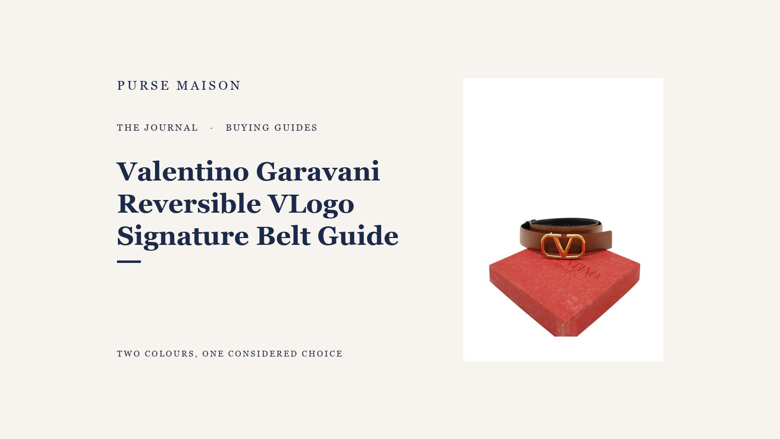 Purse Maison Journal cover featuring a Valentino Garavani Brown/Black reversible VLogo Signature Belt