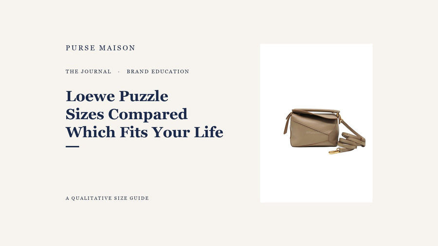 Loewe Puzzle Sizes Compared: Which One Fits Your Life — Purse Maison Journal cover