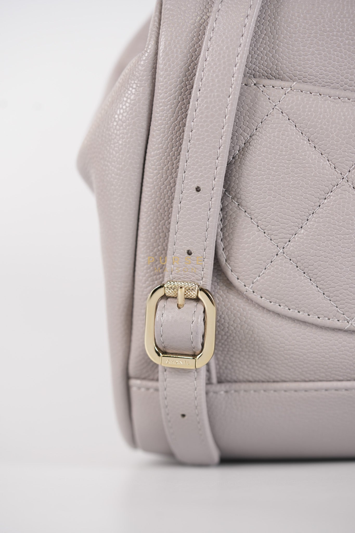 Business Affinity Backpack Gray Caviar Calfskin Leather (Microchip)