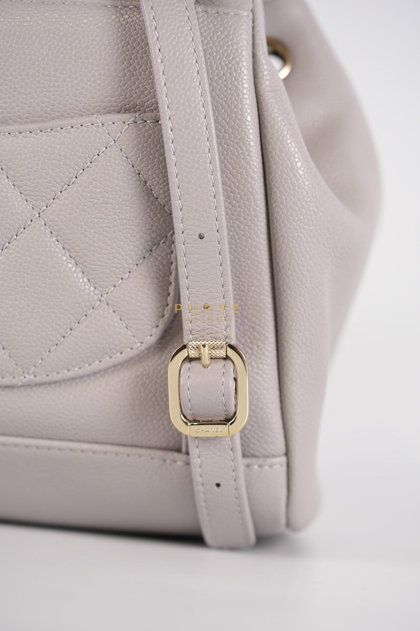 Business Affinity Backpack Gray Caviar Calfskin Leather (Microchip)