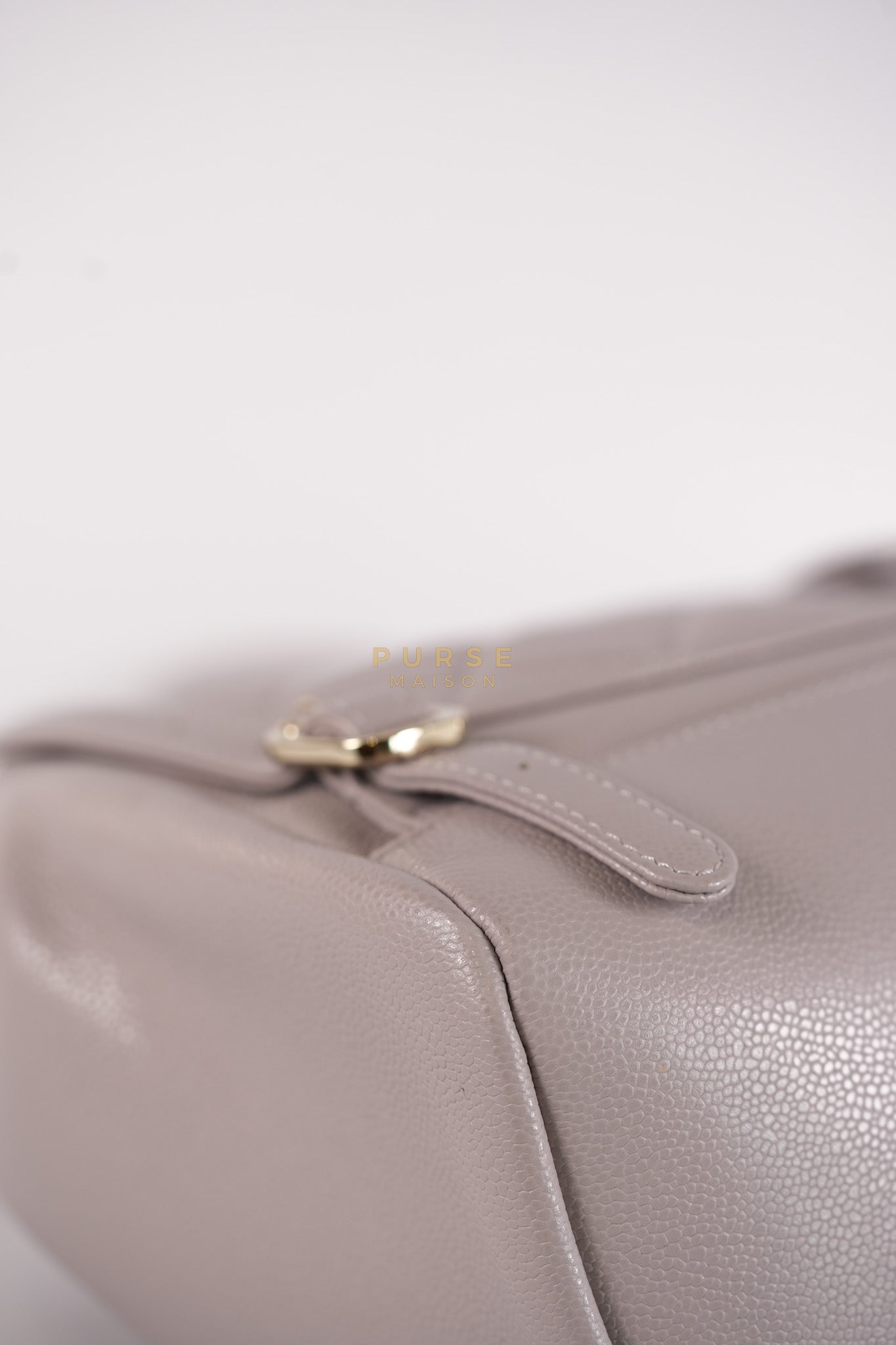 Business Affinity Backpack Gray Caviar Calfskin Leather (Microchip)