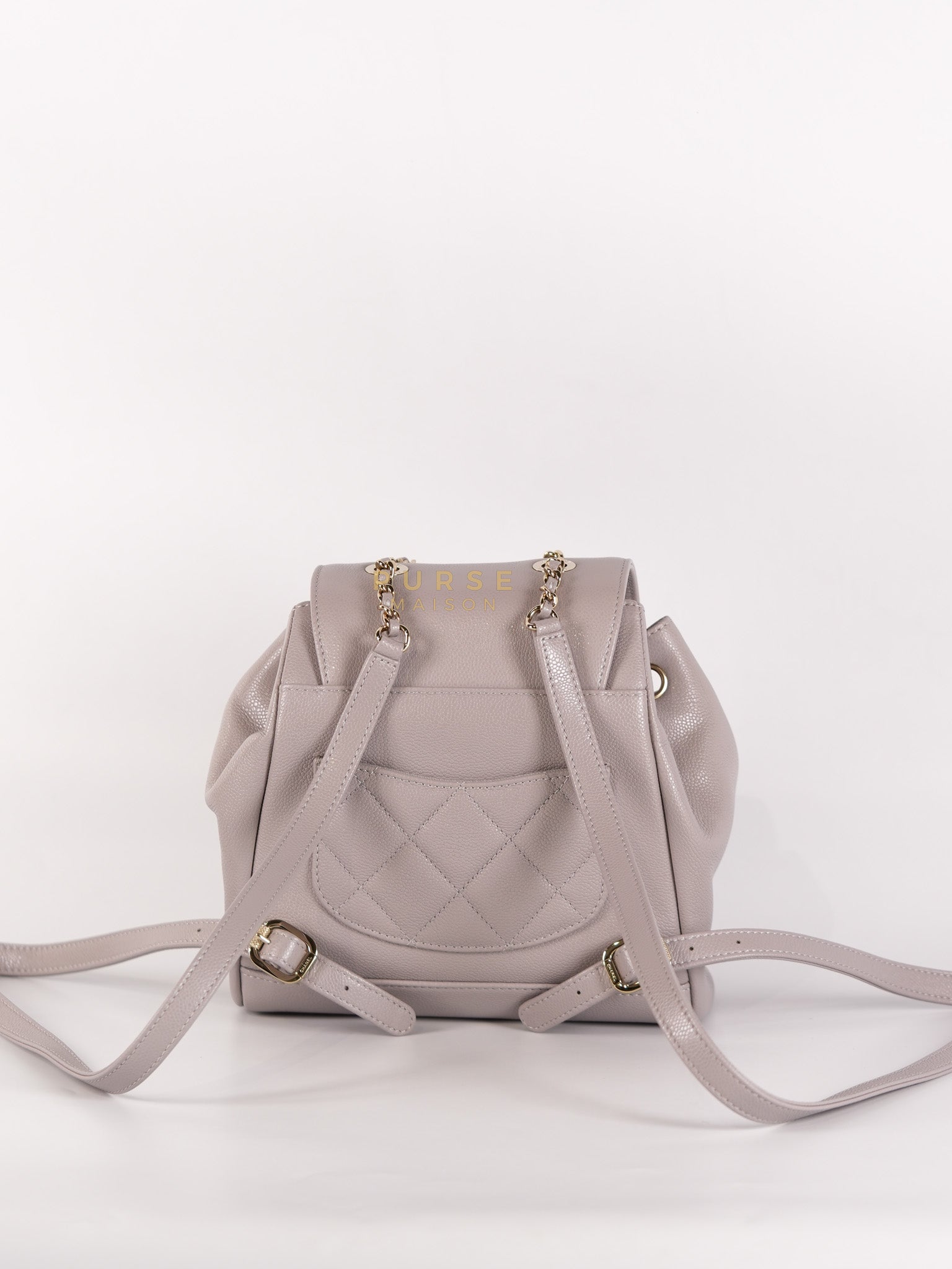 Business Affinity Backpack Gray Caviar Calfskin Leather (Microchip)