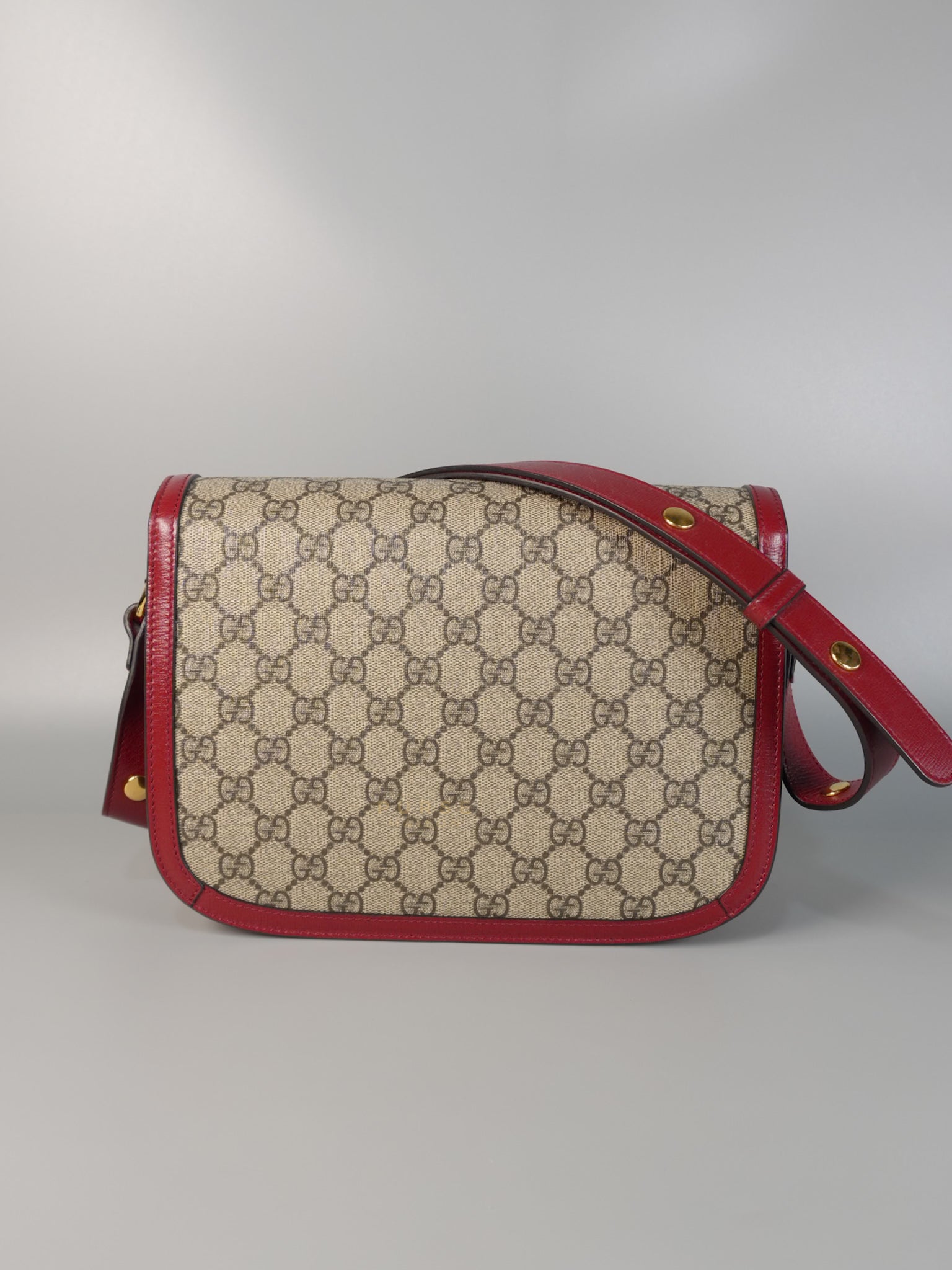 Horsebit 1955 Medium in Beige/Red Canvas