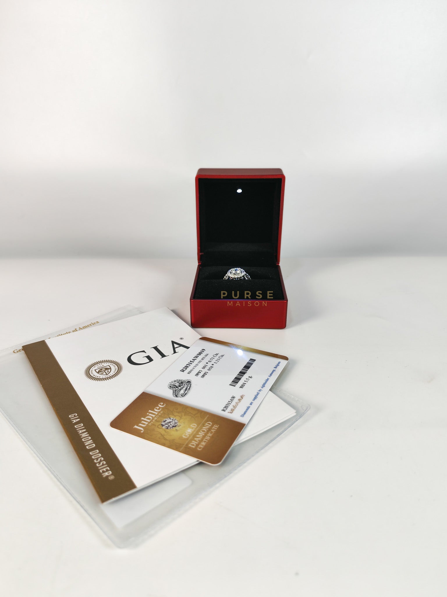 0.71 Carat Round Brilliant Cut Diamond Engagement Ring | Purse Maison Luxury Bags Shop