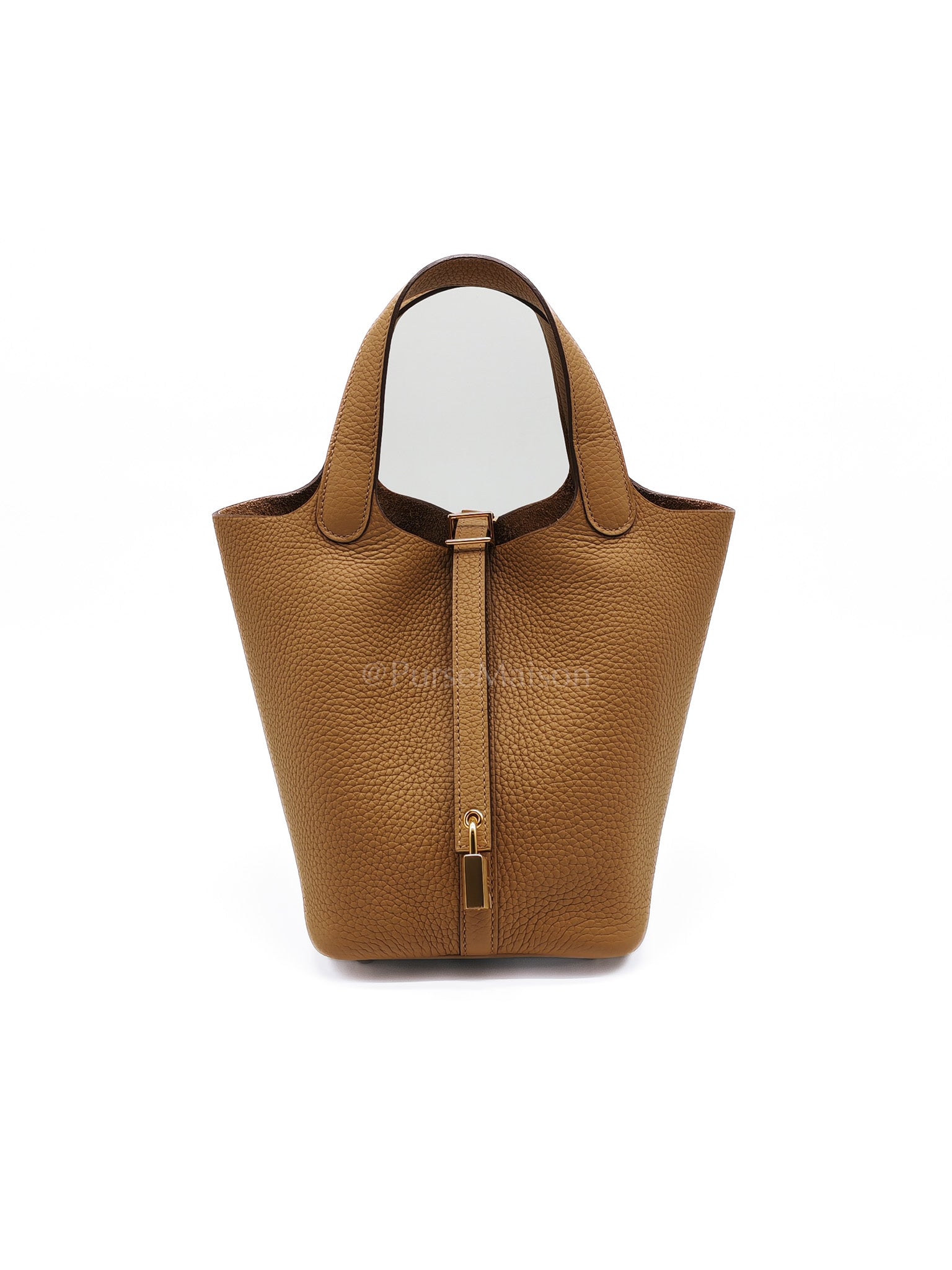 Picotin 18 in Biscuit Taurillon Clemence Leather and Gold Hardware Stamp B(2023)