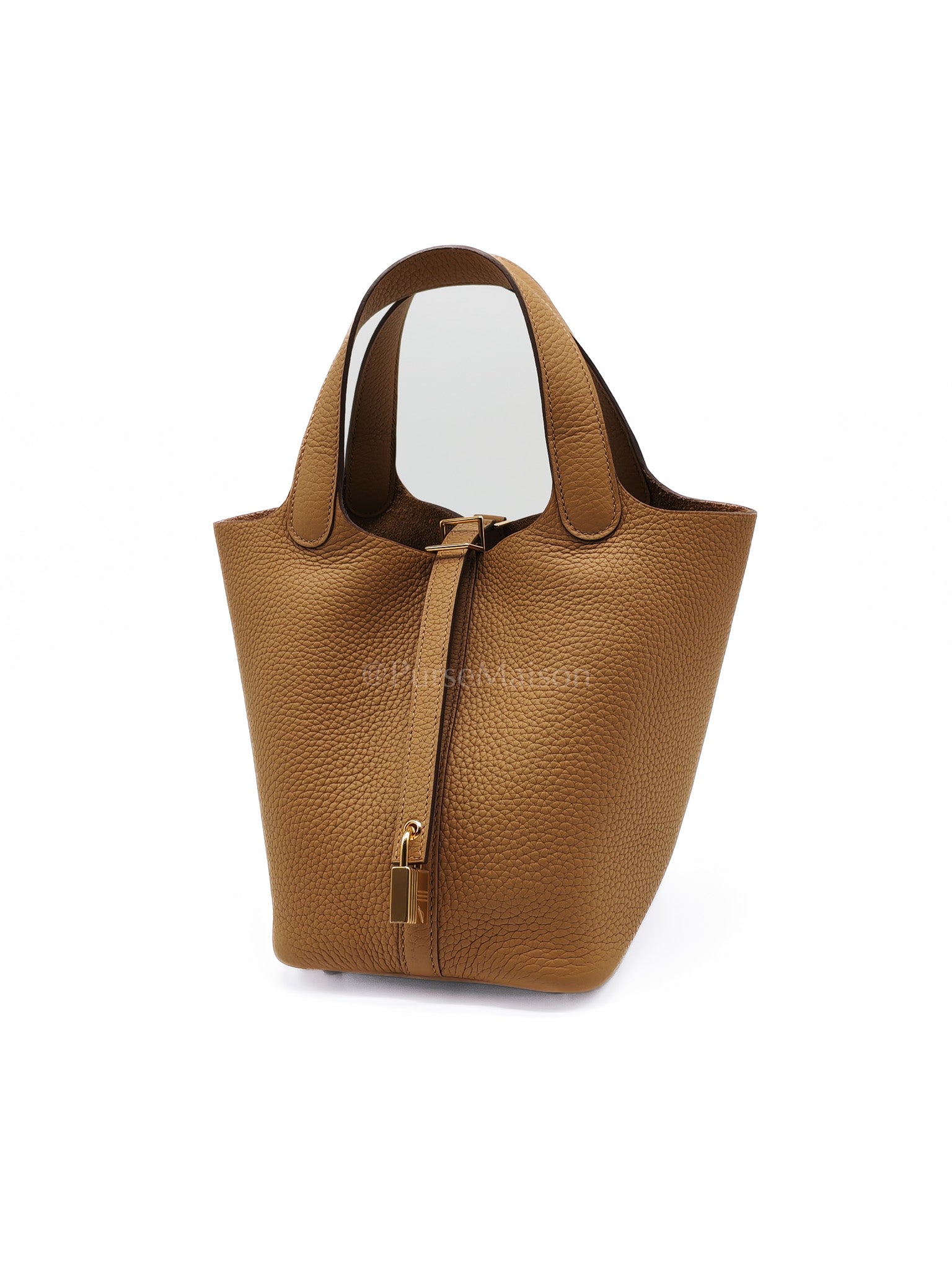 Picotin 18 in Biscuit Taurillon Clemence Leather and Gold Hardware Stamp B(2023)