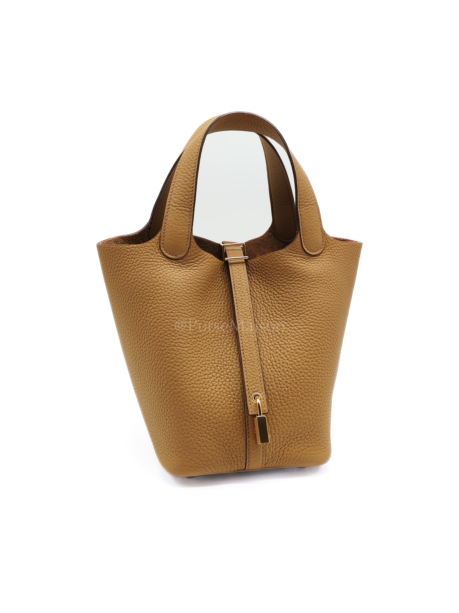 Picotin 18 in Biscuit Taurillon Clemence Leather and Gold Hardware Stamp B(2023)