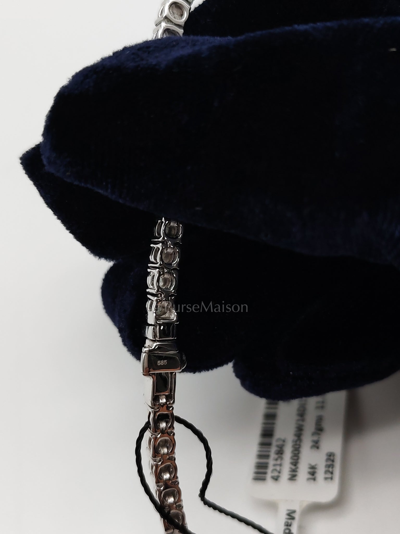14k 24.7gms 11.78cts Natural Diamons White Gold Tennis Necklace (16 inches) | Purse Maison Luxury Bags Shop