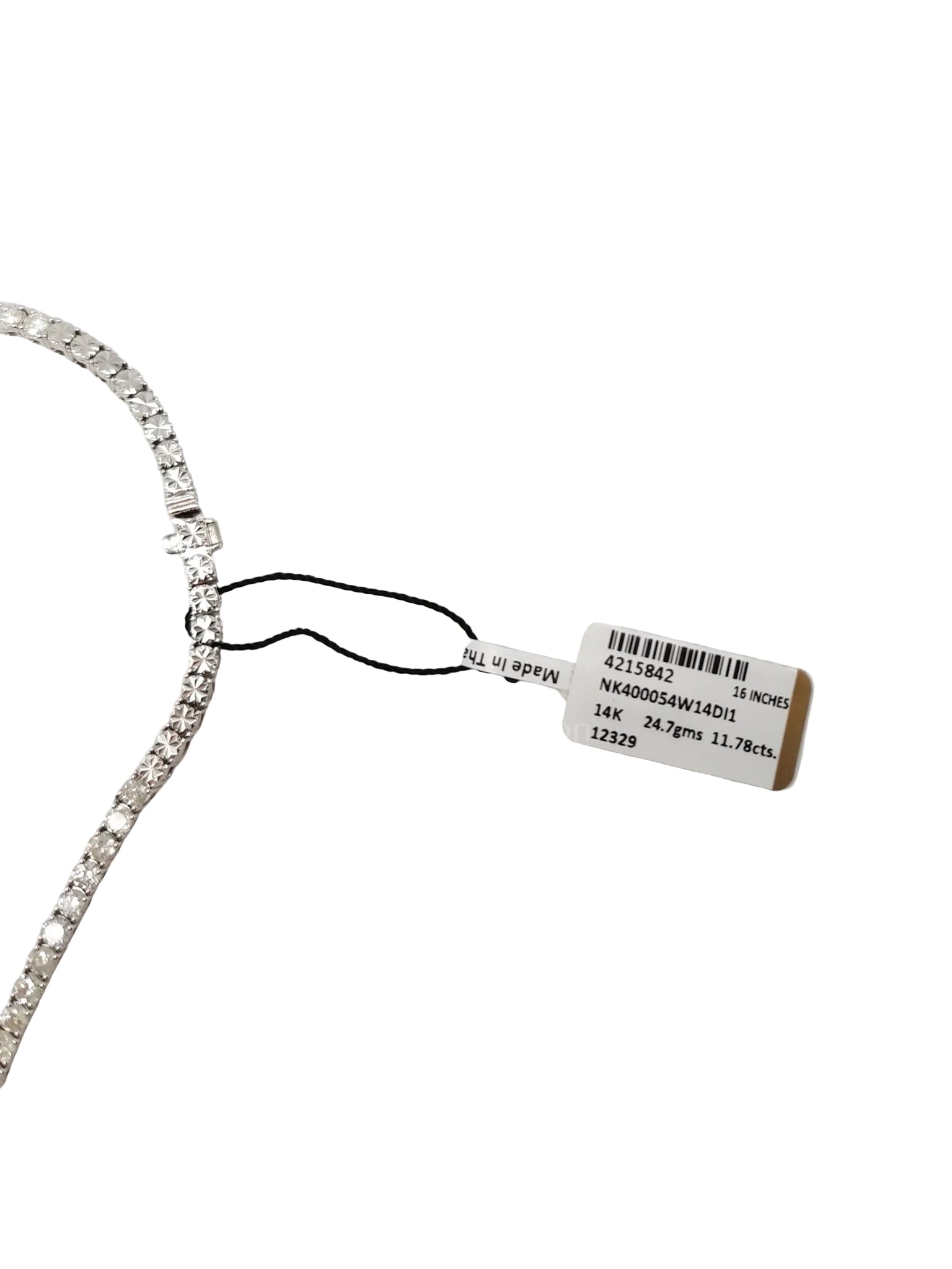 14k 24.7gms 11.78cts Natural Diamons White Gold Tennis Necklace (16 inches) | Purse Maison Luxury Bags Shop