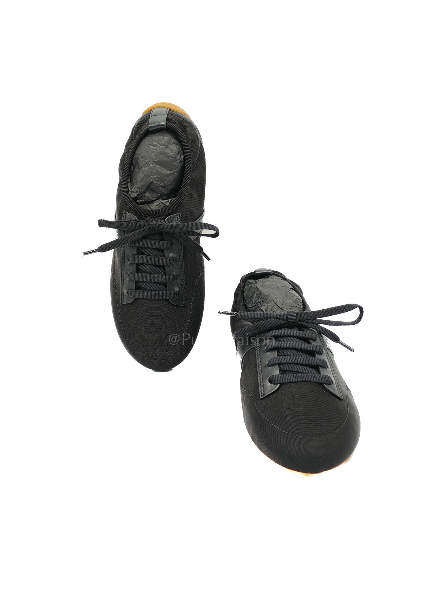 Polyamide Low Top Canvas Sneakers Black 37EU (23cm)