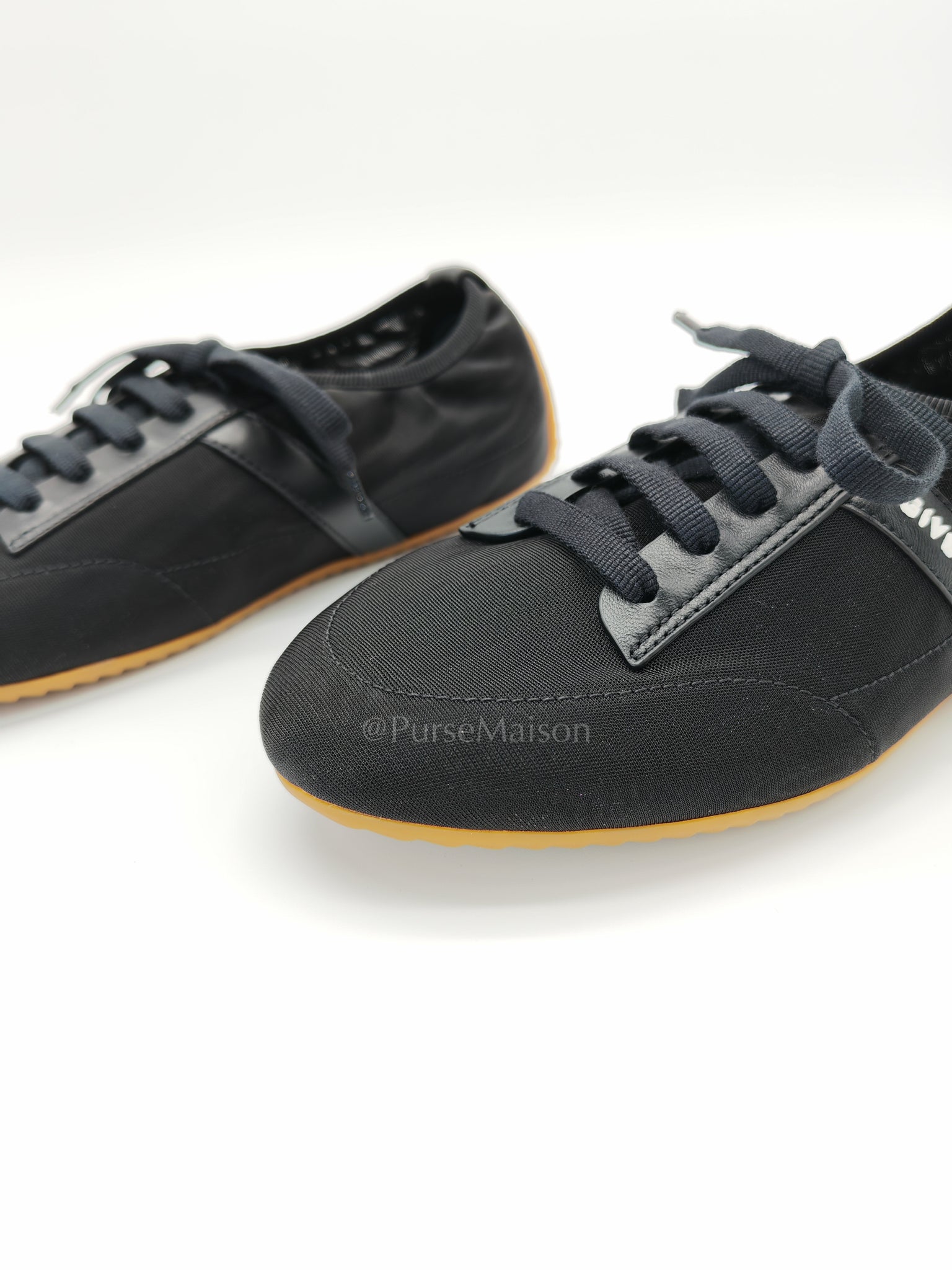 Polyamide Low Top Canvas Sneakers Black 37EU (23cm)