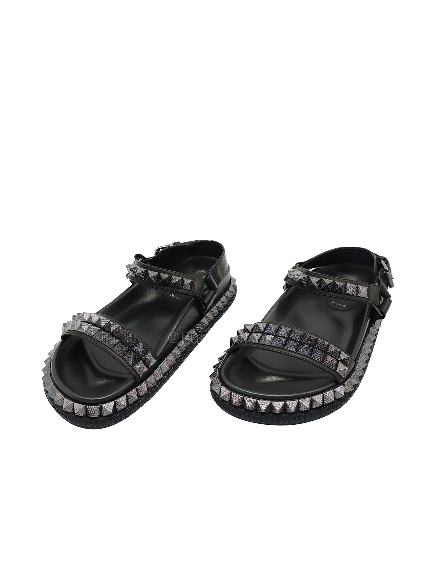 Pyrabizz Black Stud Sandals Size 37.5 EU (23.5cm)