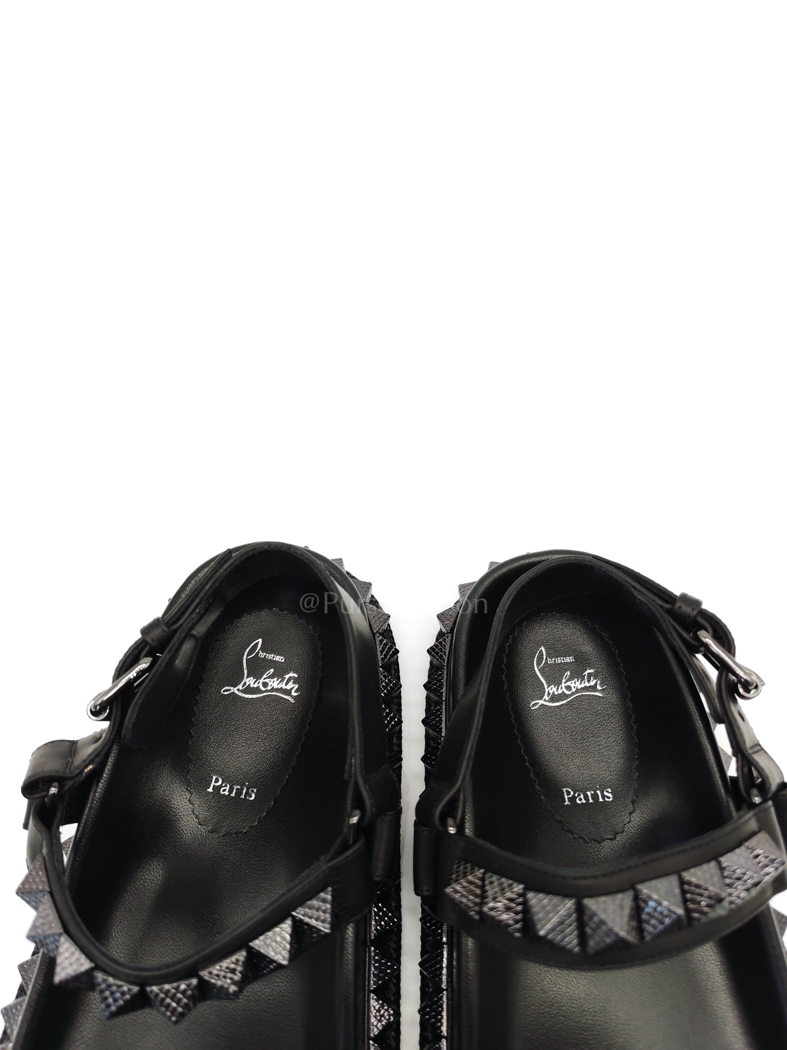 Pyrabizz Black Stud Sandals Size 37.5 EU (23.5cm)