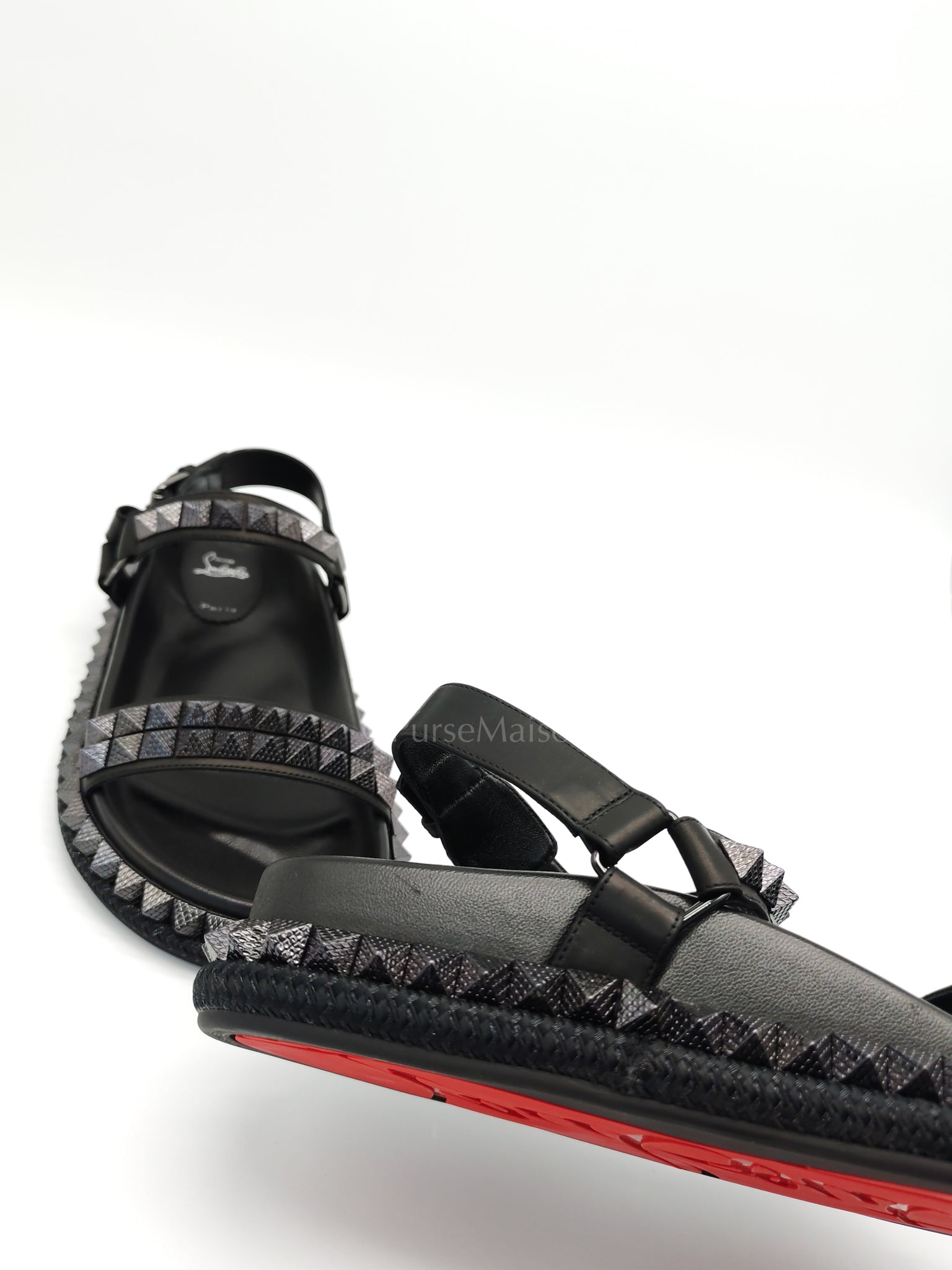 Pyrabizz Black Stud Sandals Size 37.5 EU (23.5cm)