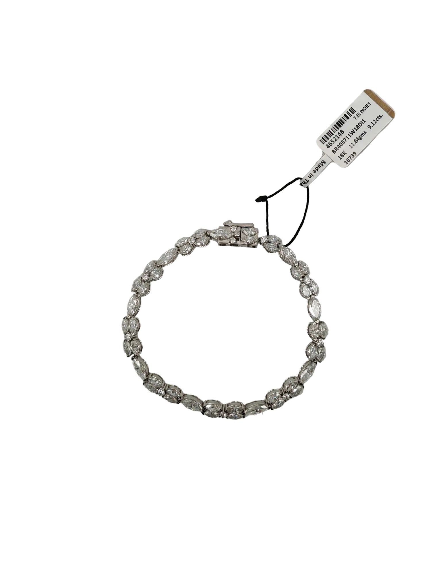 18k 11.64gms. 9.12cts. Natural Diamond White Gold Tennis Bracelet (7.25 inches) | Purse Maison Luxury Bags Shop