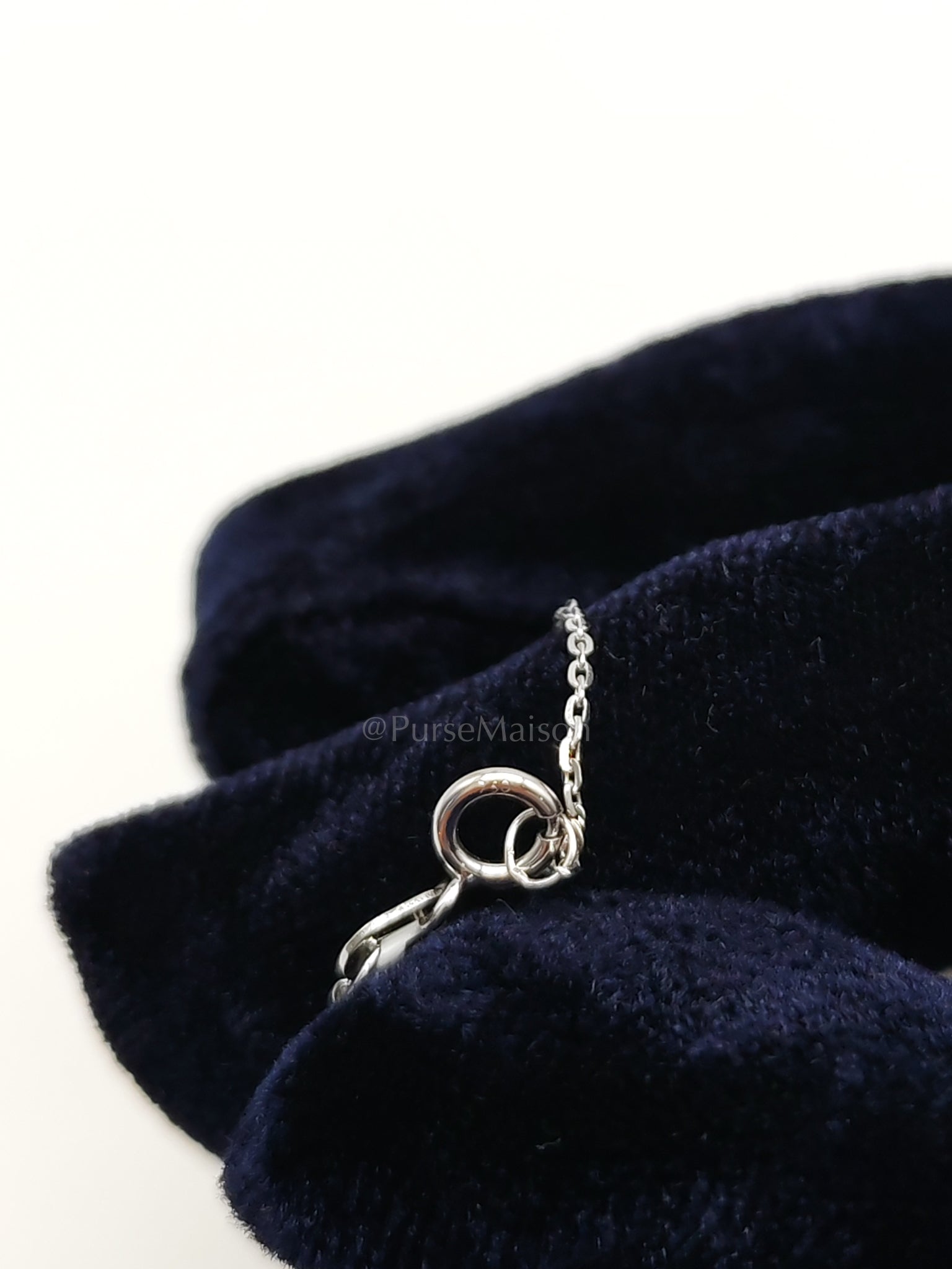 18k 1.41gms. 0.55cts. Natural Diamond White Gold Necklace (18 inches) | Purse Maison Luxury Bags Shop