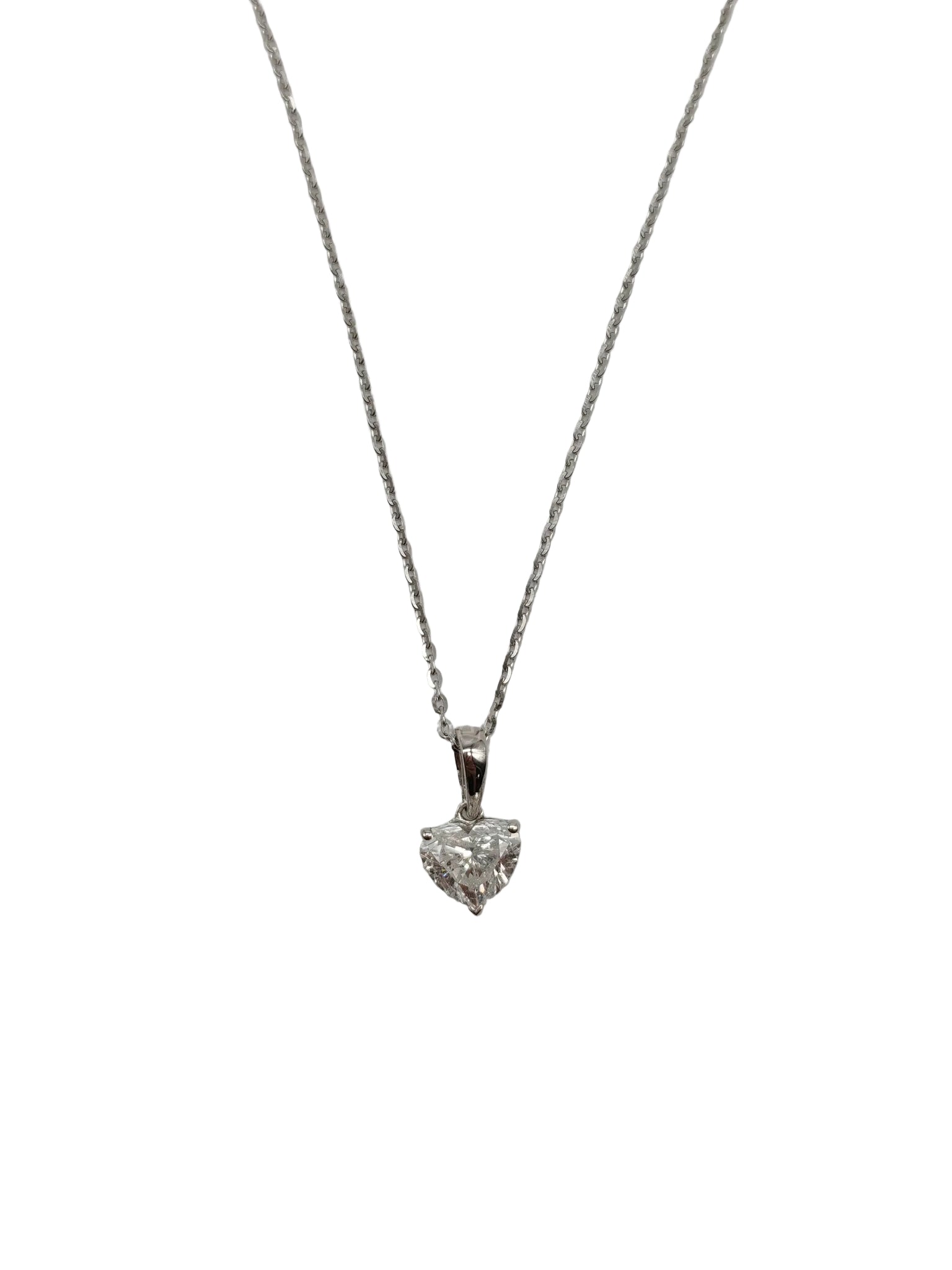 18k 1.41gms. 0.55cts. Natural Diamond White Gold Necklace (18 inches) | Purse Maison Luxury Bags Shop