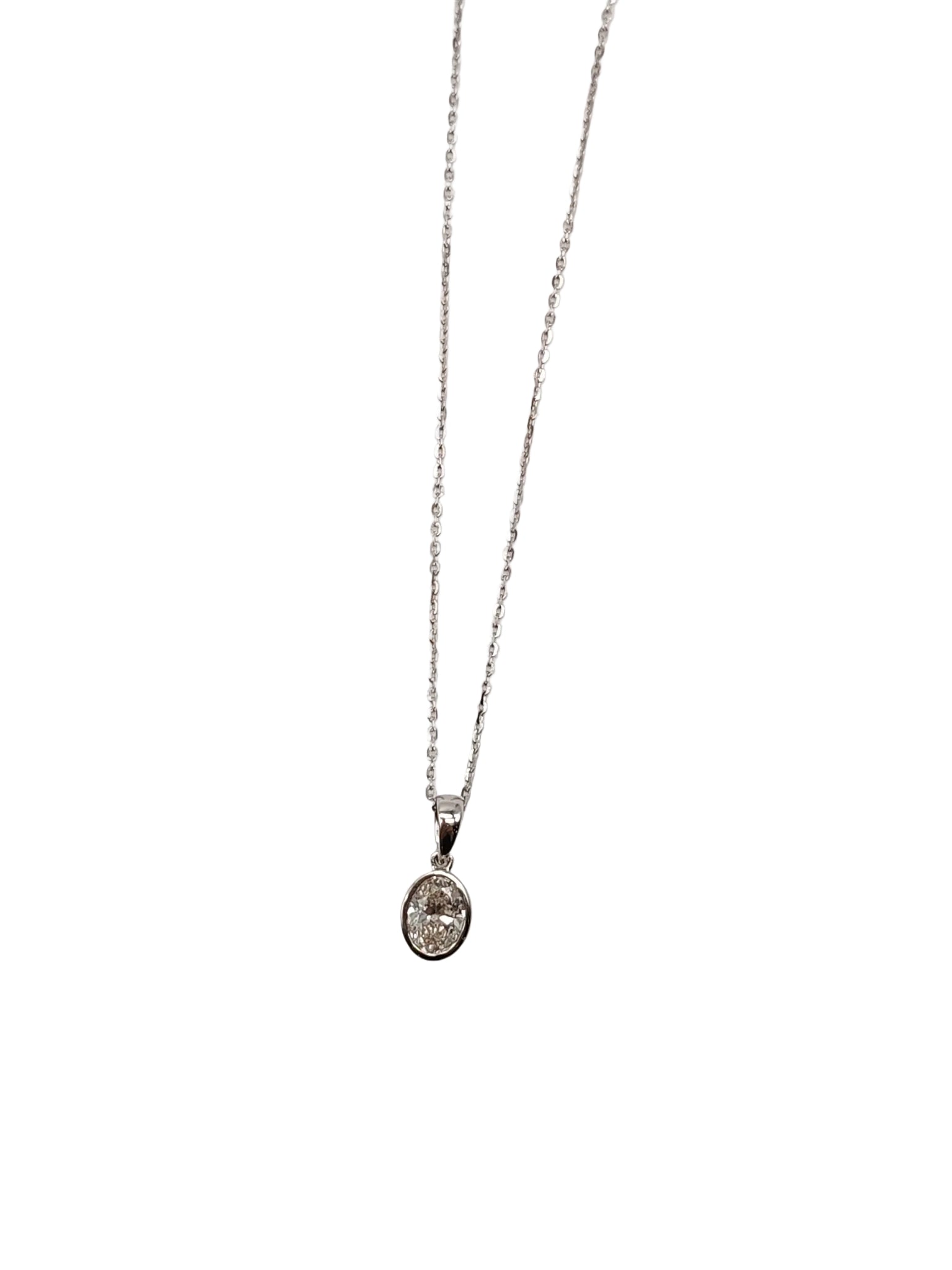 18k 1.55gms. 0.5cts. Natural Diamond White Gold Necklace (18 inches) | Purse Maison Luxury Bags Shop