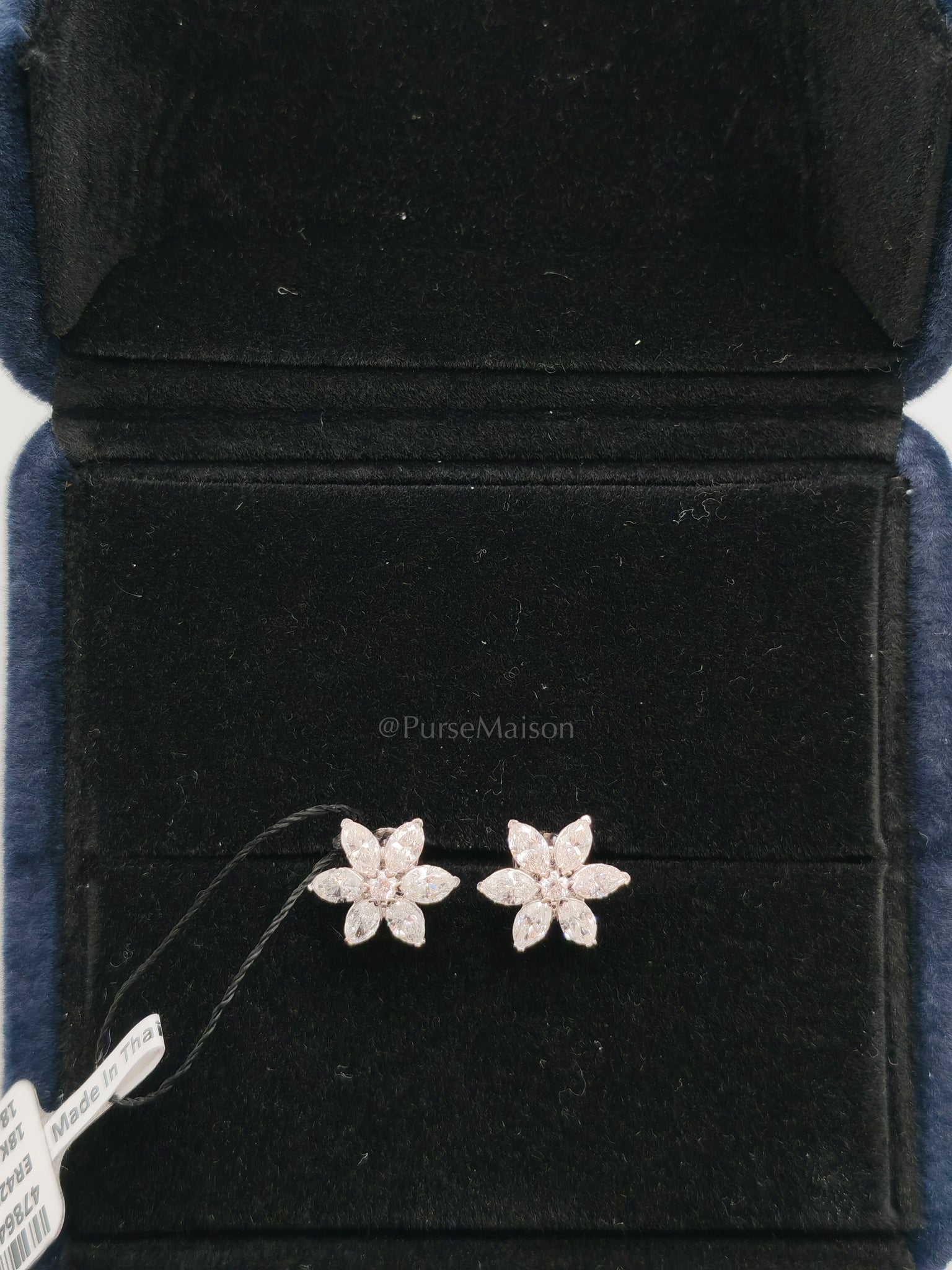 18k 1.62gms 1.13cts VS1 to VVS1 (Clarity) E to H (Color) Natural Diamond White Gold Earrings | Purse Maison Luxury Bags Shop