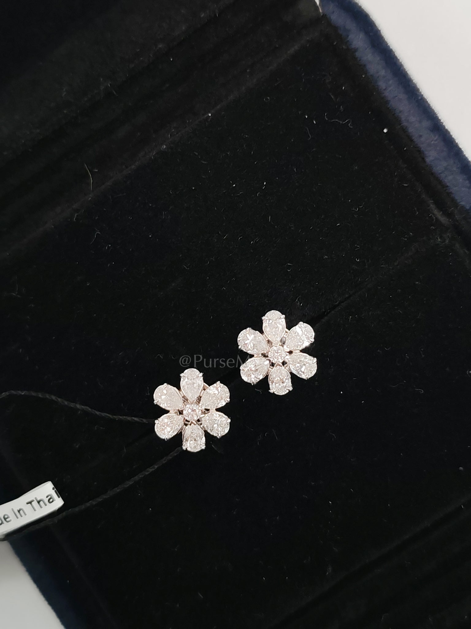 18k 1.71gms. 1.03cts Natural Diamond White Gold Earrings | Purse Maison Luxury Bags Shop