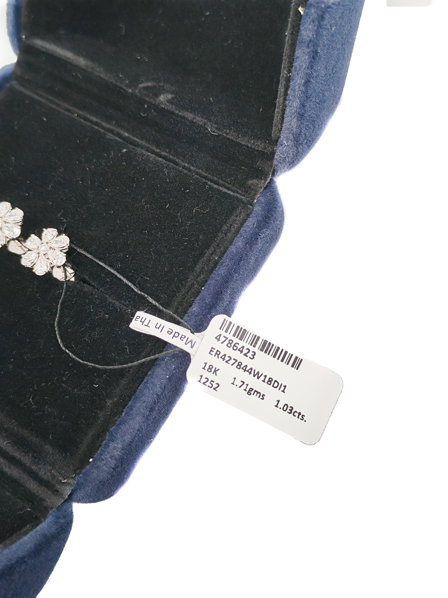 18k 1.71gms. 1.03cts Natural Diamond White Gold Earrings | Purse Maison Luxury Bags Shop