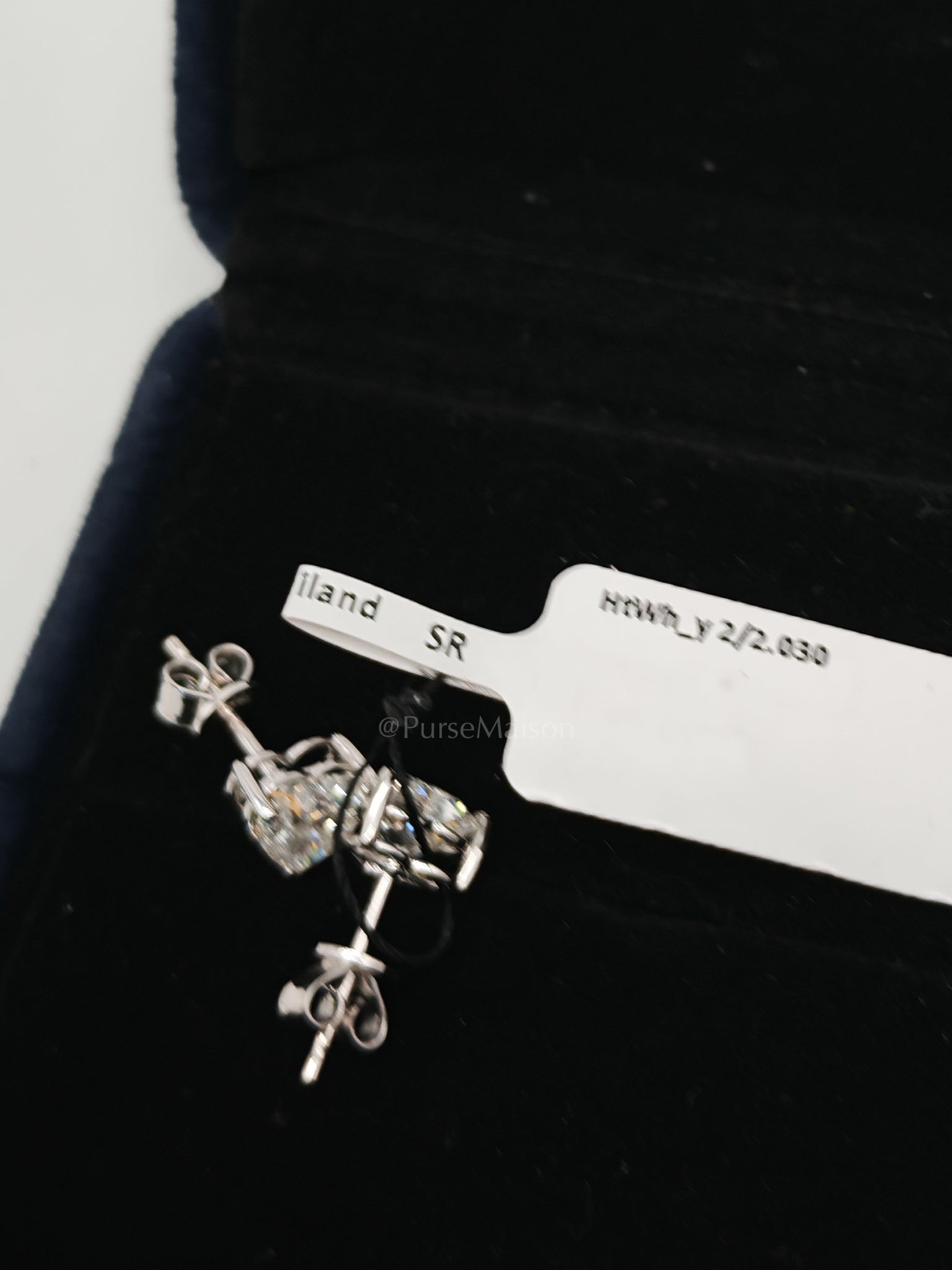 18k 1.73gms 2.03cts VS1 to VVS1 (Clarity) E to H (Color) Natural Diamond White Gold Earrings | Purse Maison Luxury Bags Shop
