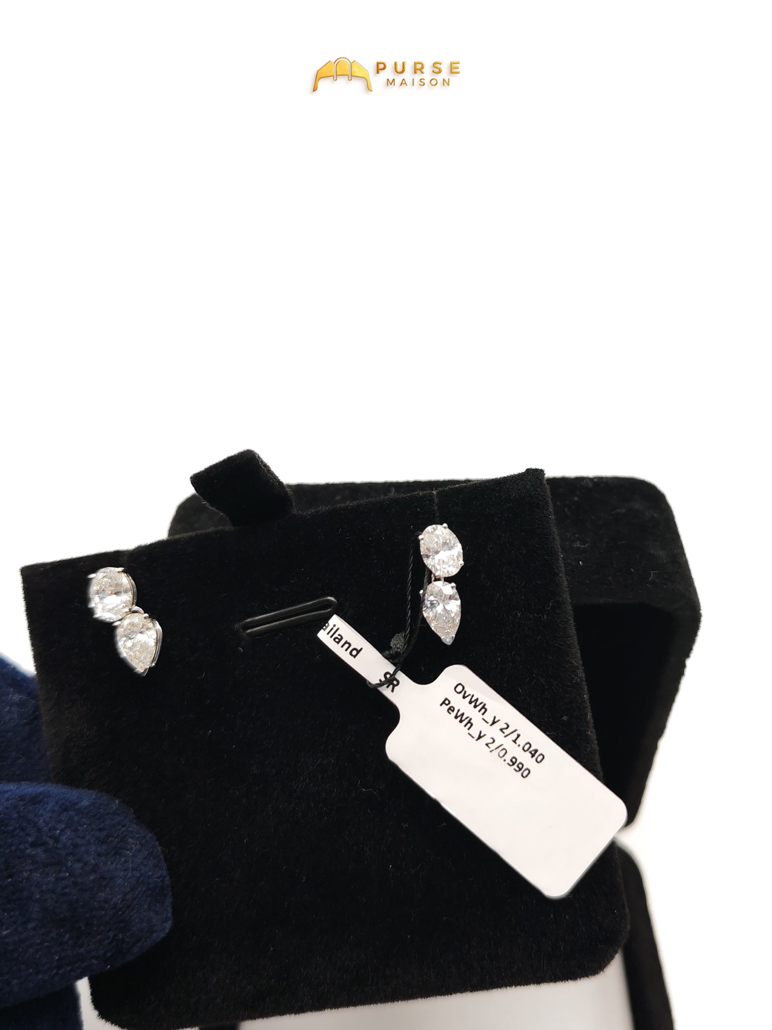 18k | 1.96gms. | 1.96gms | 2.03cts. | VS1 to VVS1 (Clarity) E to H (Color) Natural Diamond White Gold Earrings | Purse Maison Luxury Bags Shop