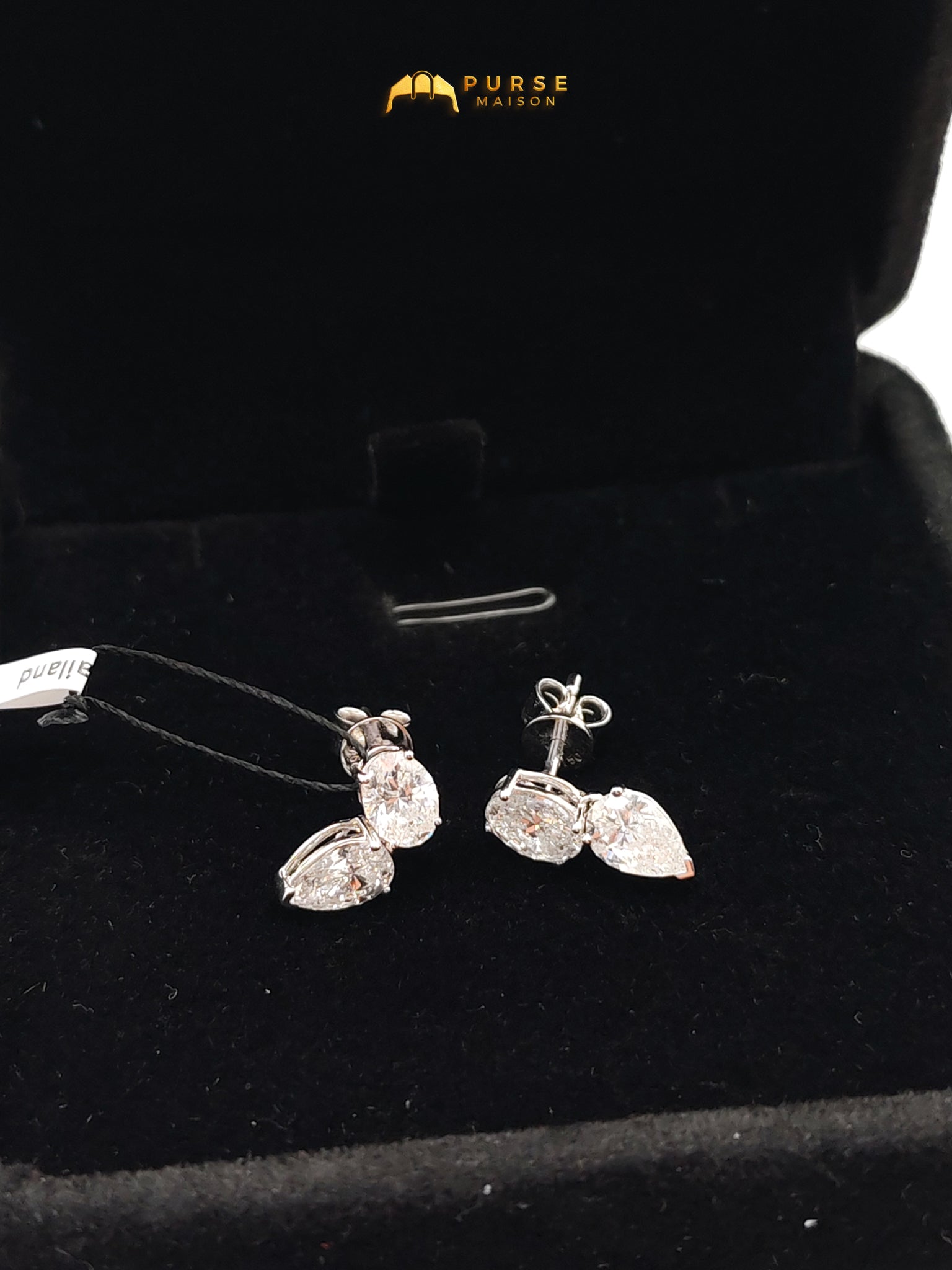 18k | 1.96gms. | 1.96gms | 2.03cts. | VS1 to VVS1 (Clarity) E to H (Color) Natural Diamond White Gold Earrings | Purse Maison Luxury Bags Shop