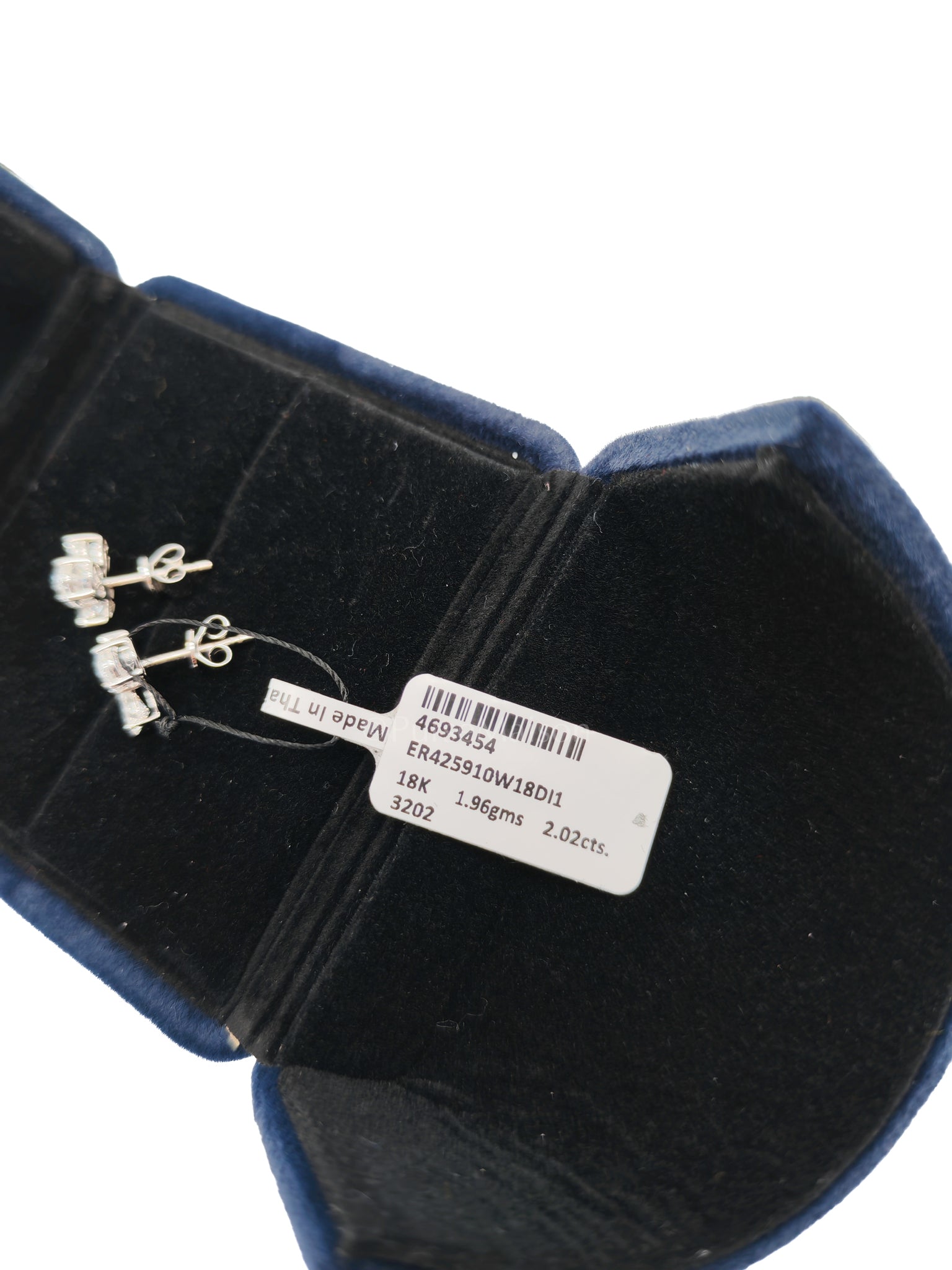 18K 1.96gms. 2.02cts Natural Diamond White Gold Earrings | Purse Maison Luxury Bags Shop