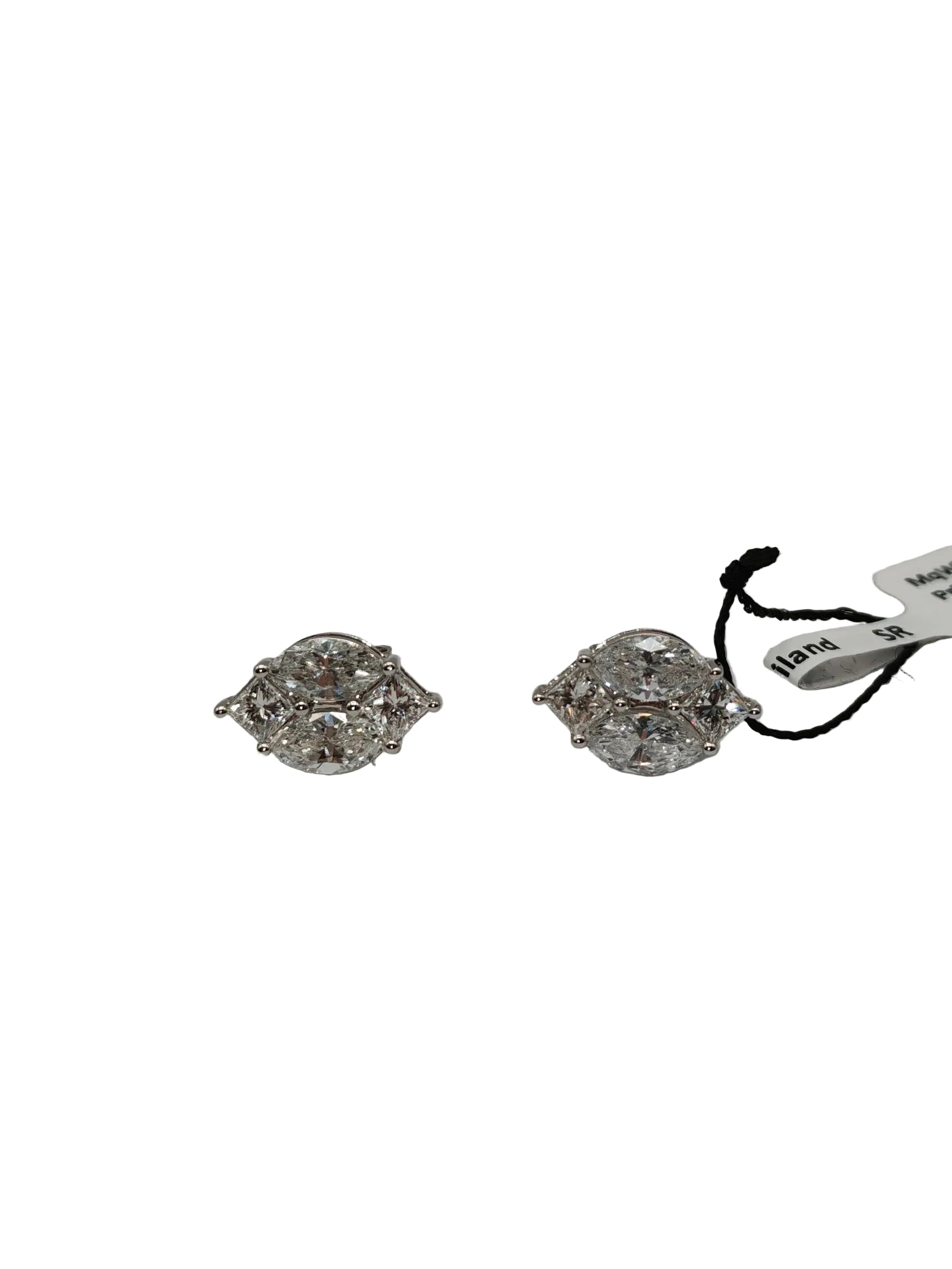 18k 1.98gms 1.726cts Natural Diamond White Gold Stud Earrings | Purse Maison Luxury Bags Shop