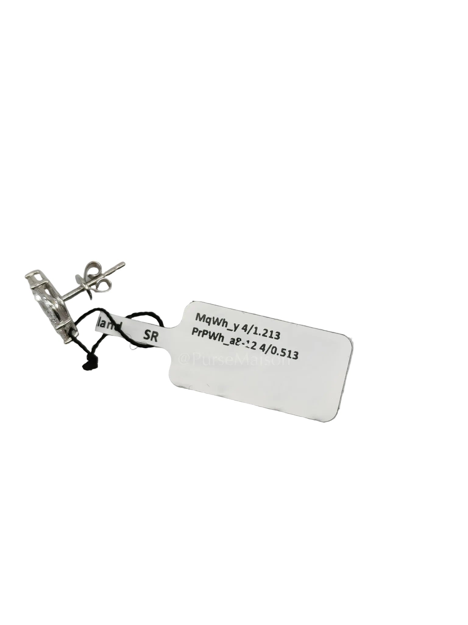 18k 1.98gms 1.726cts Natural Diamond White Gold Stud Earrings | Purse Maison Luxury Bags Shop