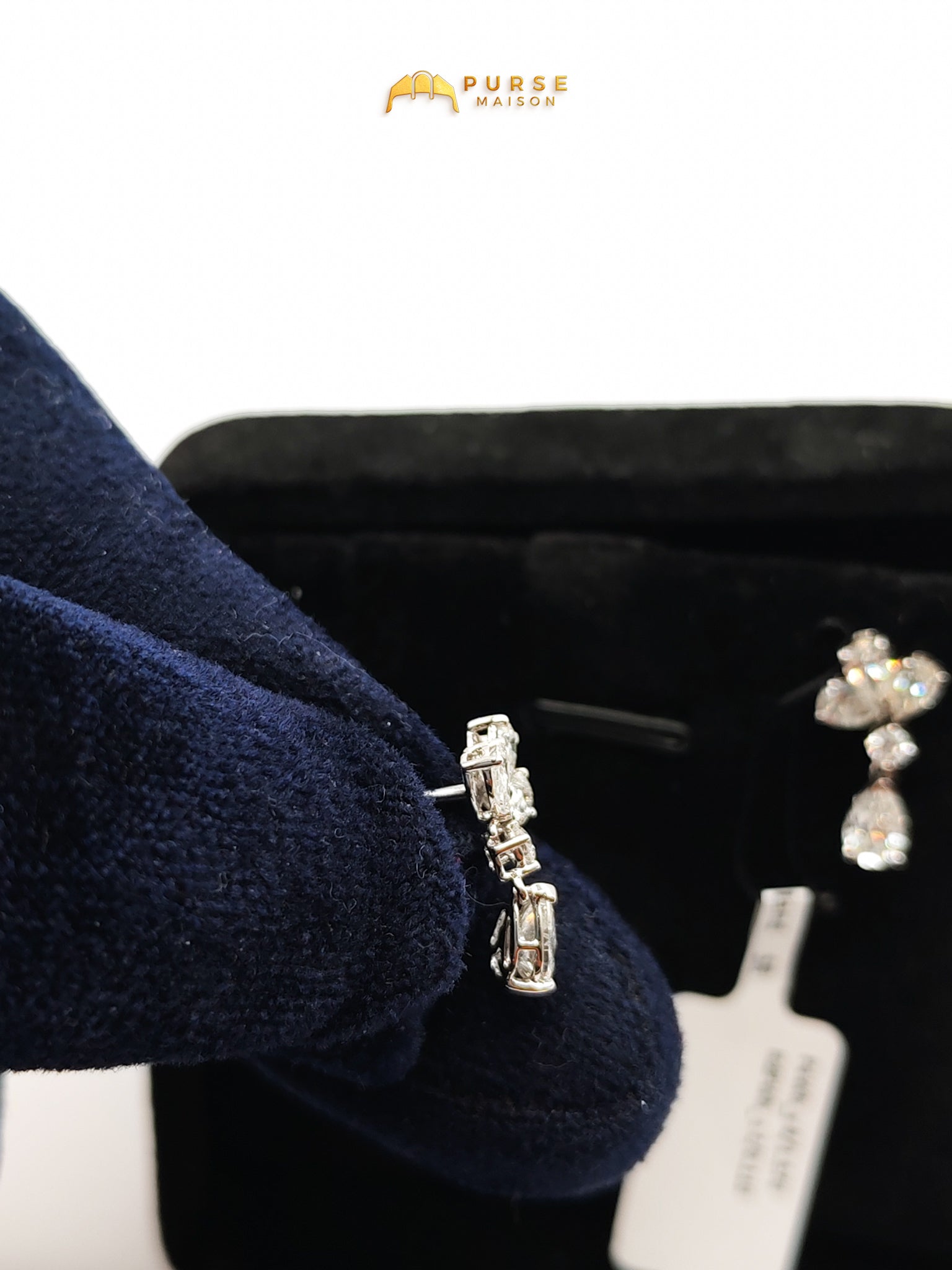 18k | 2.06gms. | 2.06gms. | 1.68cts. | VS1 to VVS1 (Clarity) E to H (Color) Natural Diamond White Gold Earrings | Purse Maison Luxury Bags Shop