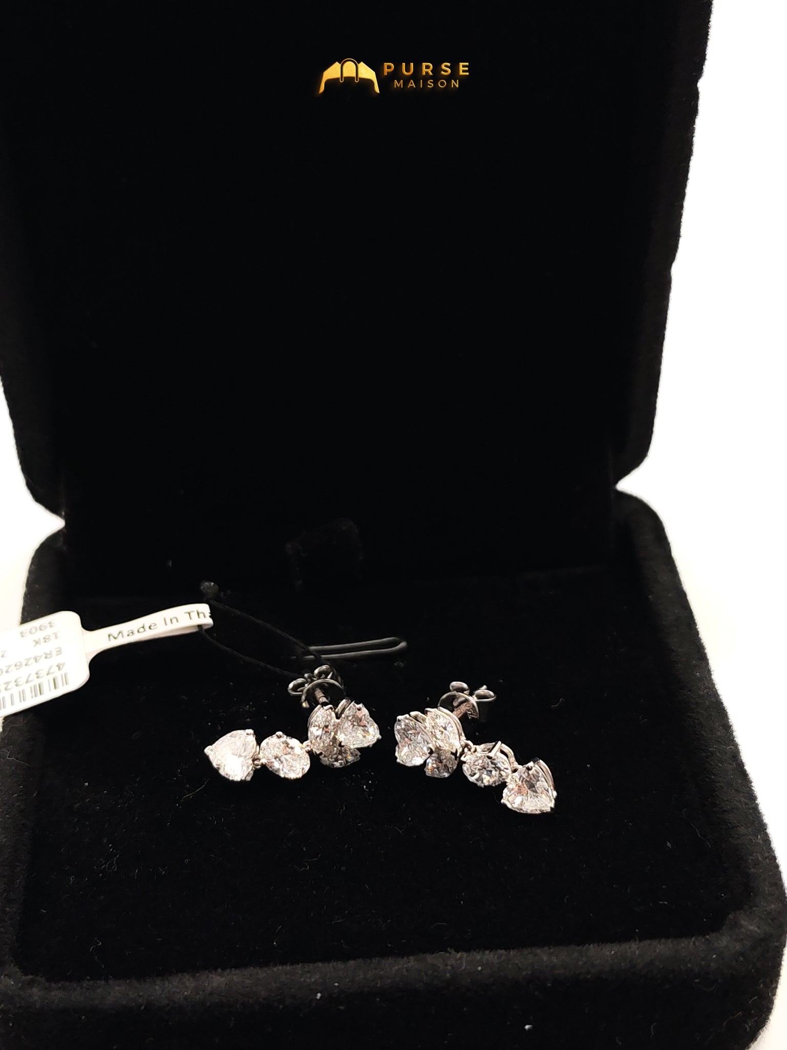 18k | 2.26gms. | 2.26gms. | 2.44cts | VS1 to VVS1 (Clarity) E to H (Color) Natural Diamond White Gold Earrings | Purse Maison Luxury Bags Shop