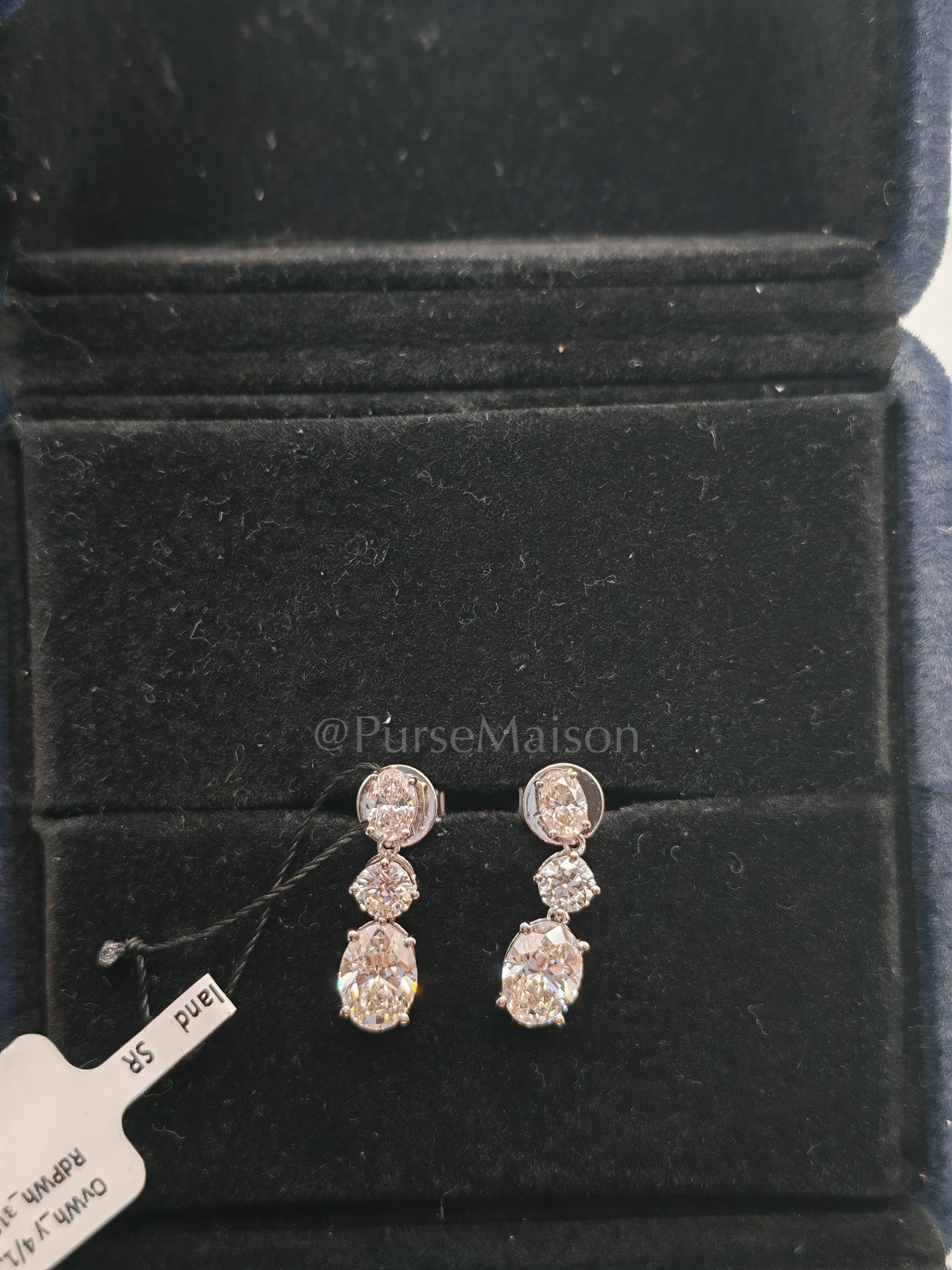 18k 2.37gms 2.17cts VS1 to VVS1 (Clarity) E to H (Color) Natural Diamond White Gold Earrings | Purse Maison Luxury Bags Shop