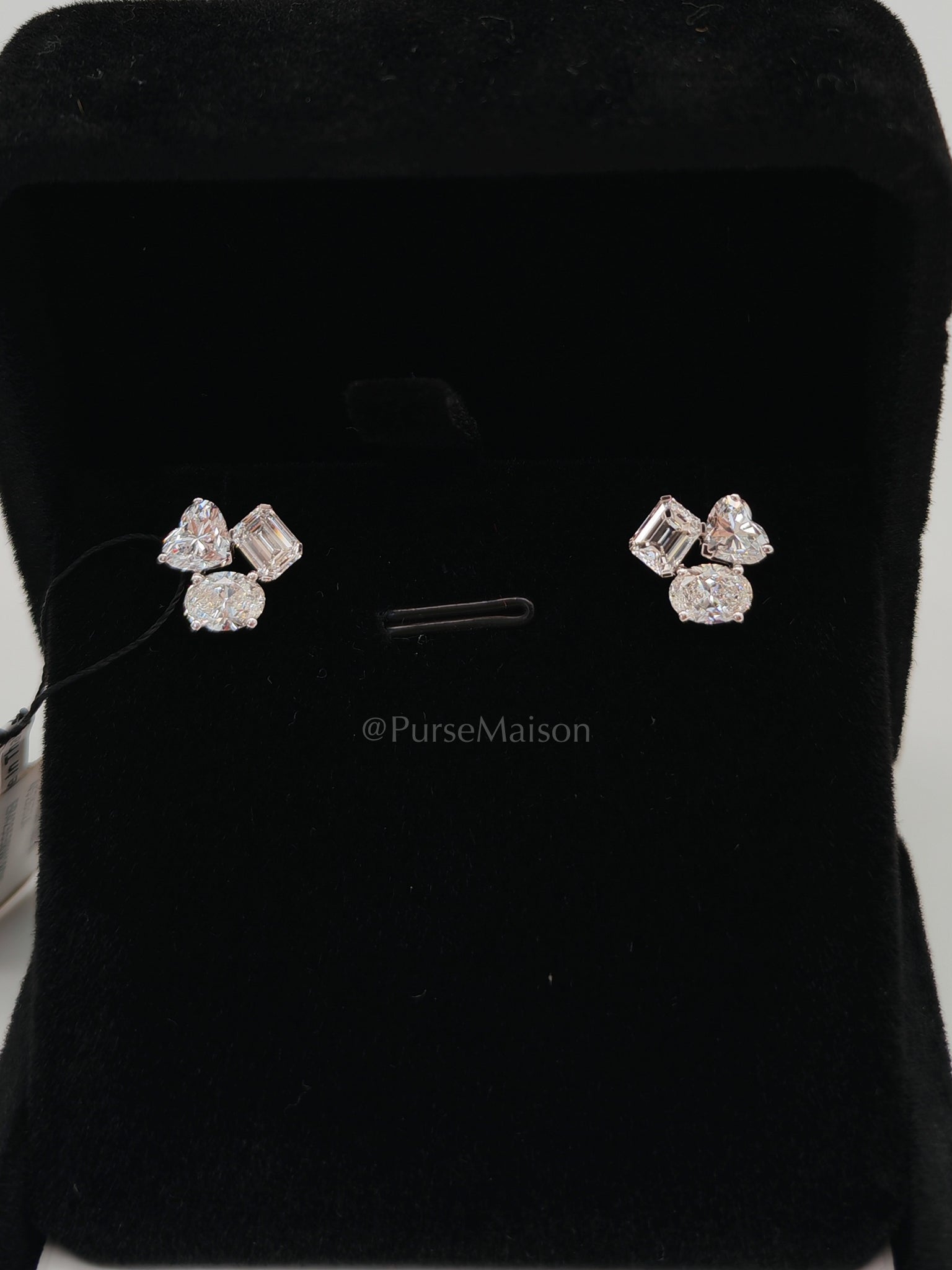 18k 2.4gms. 2.86cts. VS1 to VVS1 (Clarity) E to H (Color) Natural Diamond White Gold Earrings | Purse Maison Luxury Bags Shop
