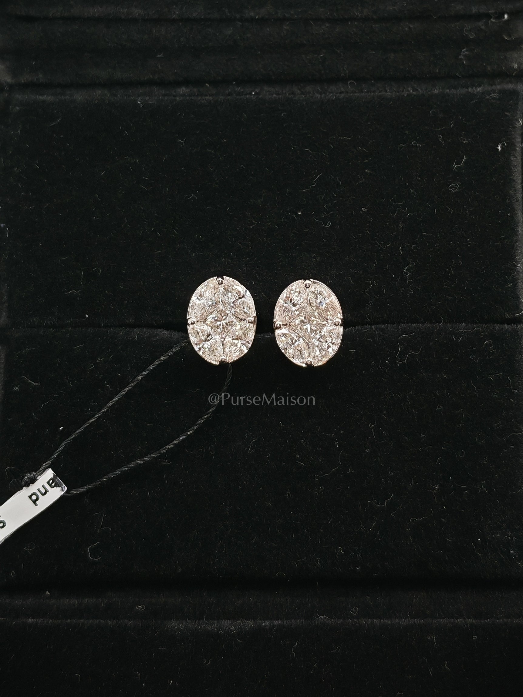 18k 2.57gms 1.456cts VS1 to VVS1 (Clarity) E to H (Color) Natural Diamond White Gold Earrings | Purse Maison Luxury Bags Shop