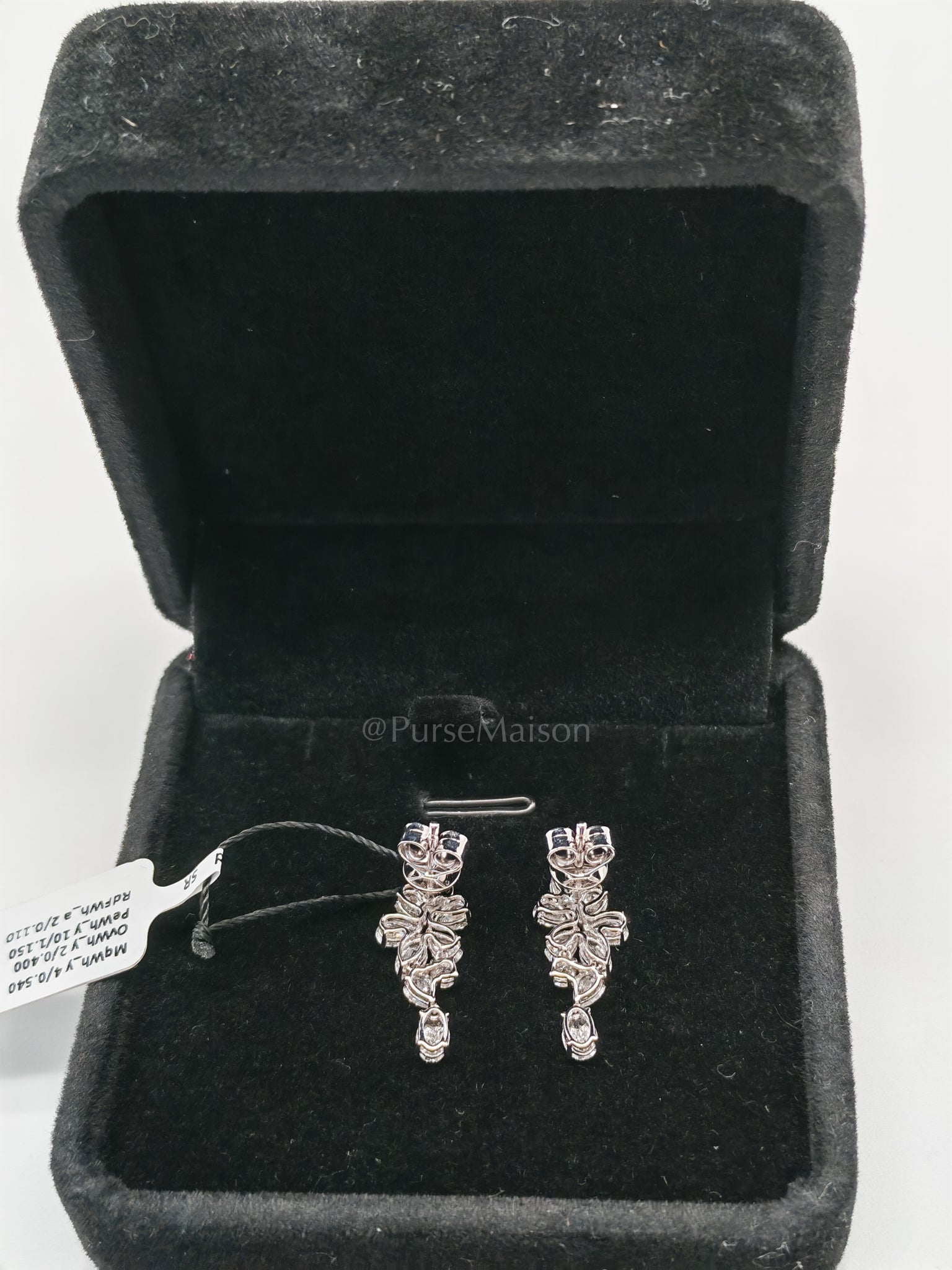 18k 2.63gms 2.2cts. VS1 to VVS1 (Clarity) E to H (Color) Natural Diamond White Gold Earrings | Purse Maison Luxury Bags Shop