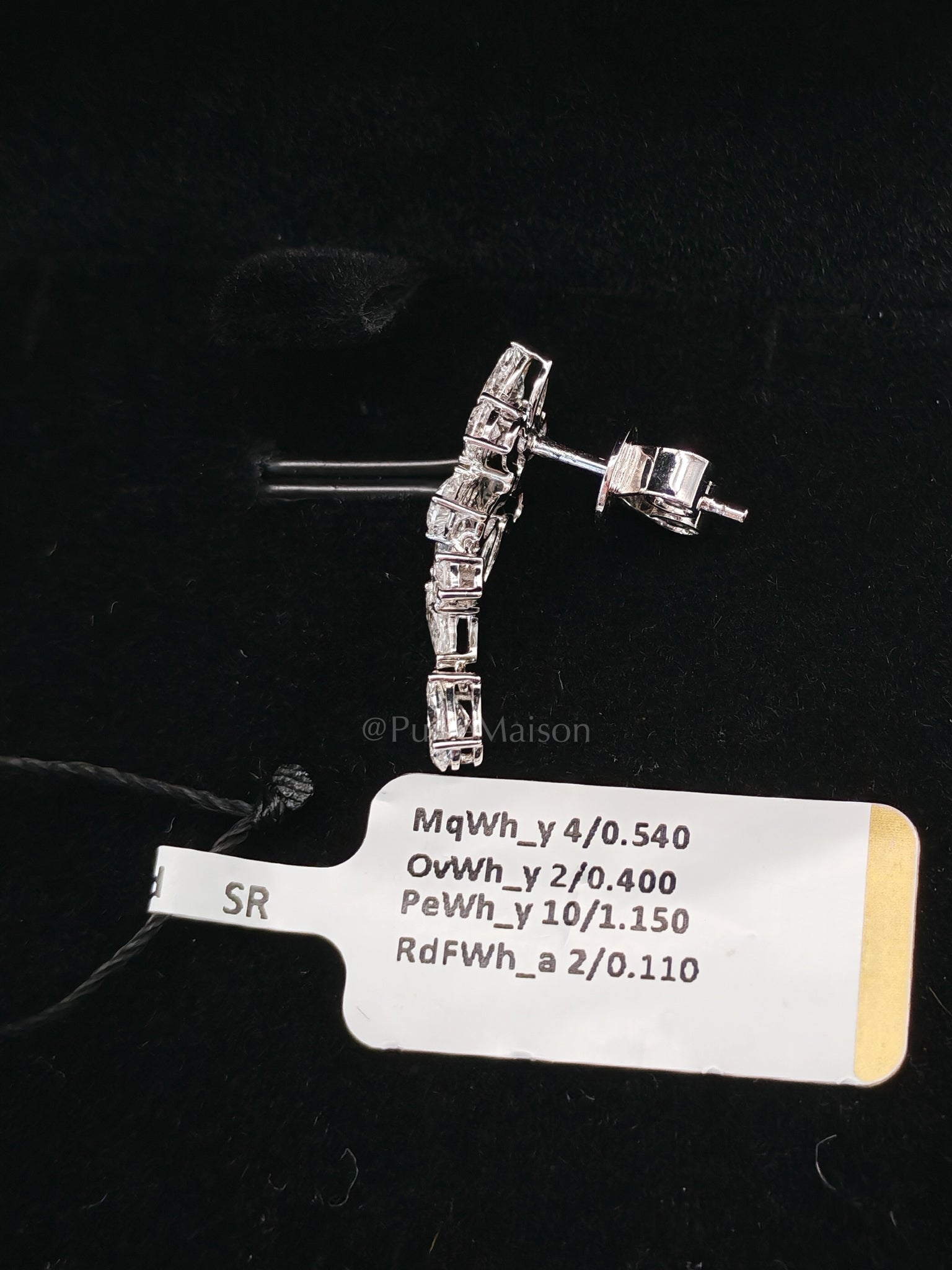 18k 2.63gms 2.2cts. VS1 to VVS1 (Clarity) E to H (Color) Natural Diamond White Gold Earrings | Purse Maison Luxury Bags Shop