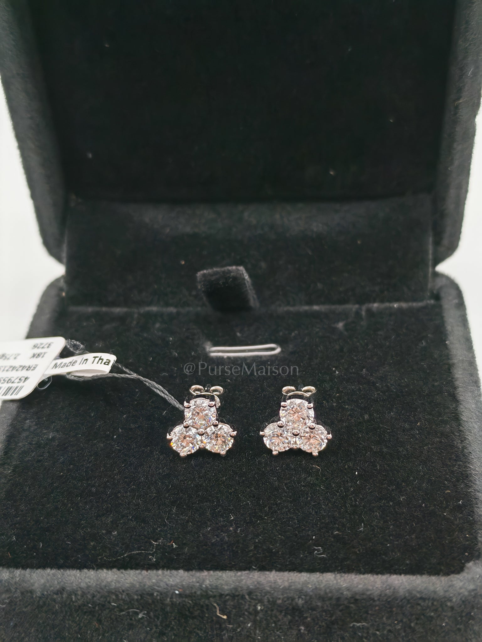 18k 2.75gms 1.82cts VS1 to VVS1 (Clarity) E to H (Color) Natural Diamond White Gold Earrings | Purse Maison Luxury Bags Shop