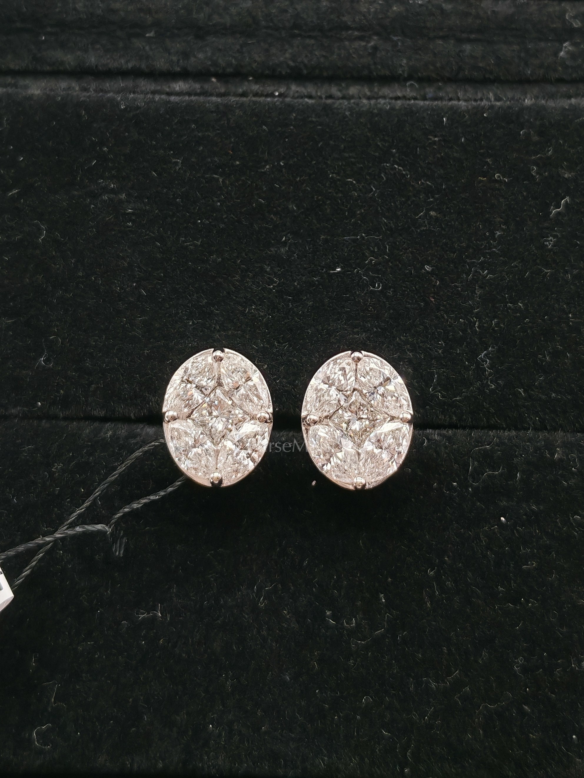 18k 2.92gmc 1.823cts VS1 to VVS1 (Clarity) E to H (Color) Natural Diamond White Gold Earrings | Purse Maison Luxury Bags Shop