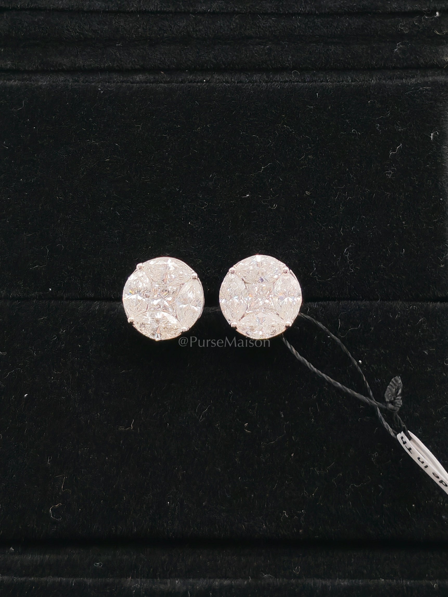 18k 3.05gms 2.42cts VS1 to VVS1 (Clarity) E to H (Color) Natural Diamond White Gold Earrings | Purse Maison Luxury Bags Shop