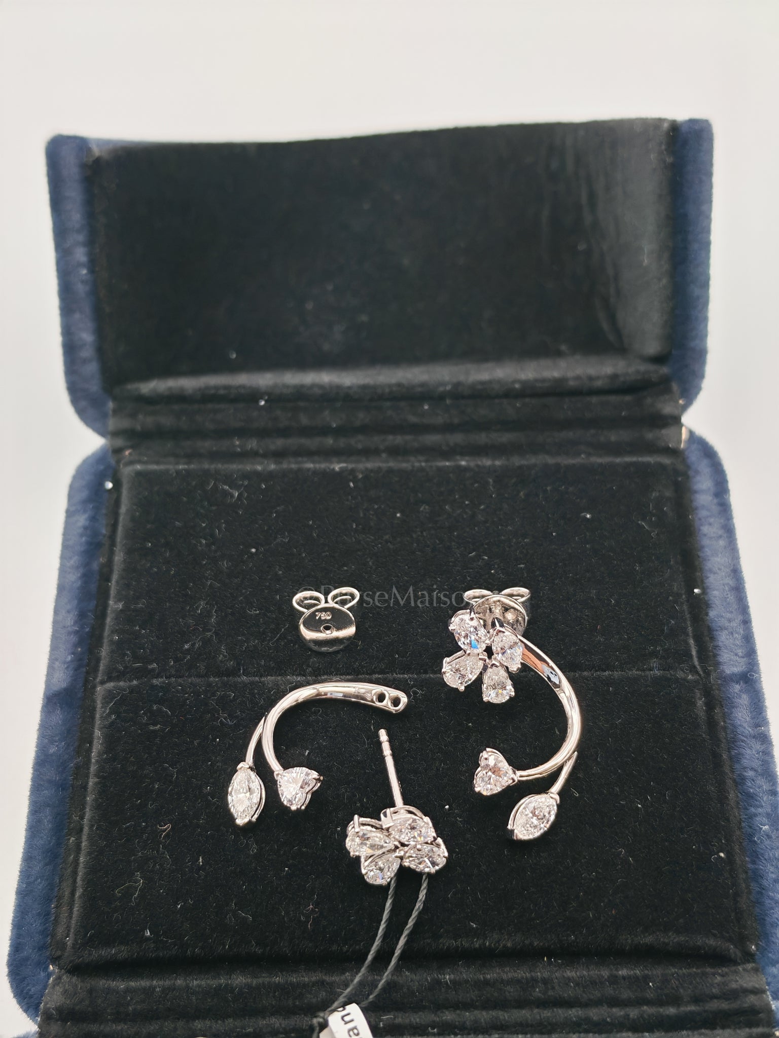 18k 3.2gms. 1.45cts. Natural Diamons White Gold Earrings | Purse Maison Luxury Bags Shop