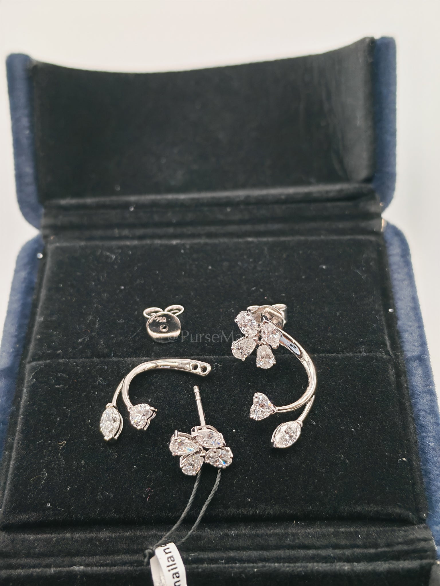 18k 3.2gms. 1.45cts. Natural Diamons White Gold Earrings | Purse Maison Luxury Bags Shop