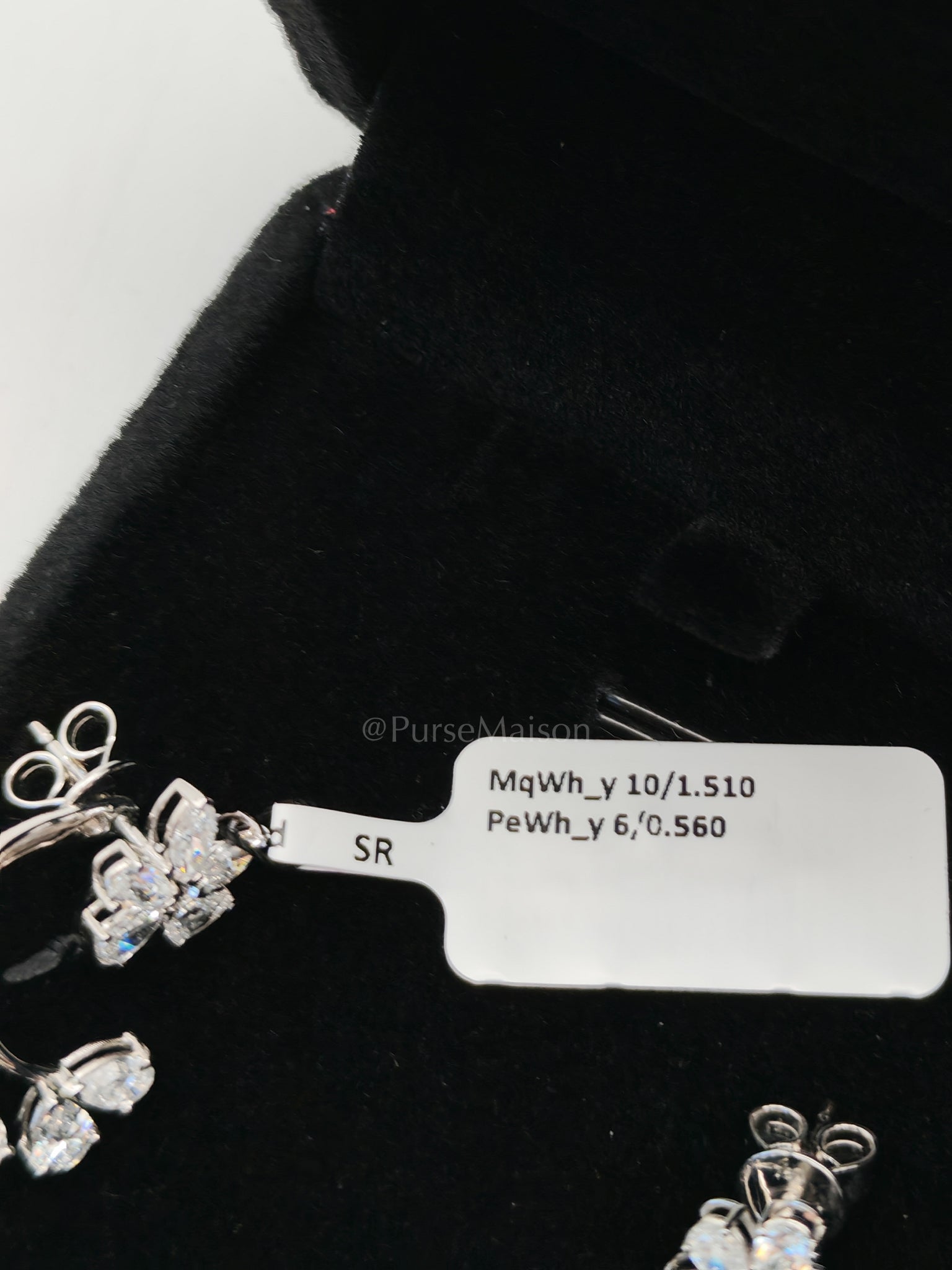 18k 3.63gms. 2.07cts VS1 to VVS1 (Clarity) E to H (Color) Natural Diamond White Gold Earrings | Purse Maison Luxury Bags Shop